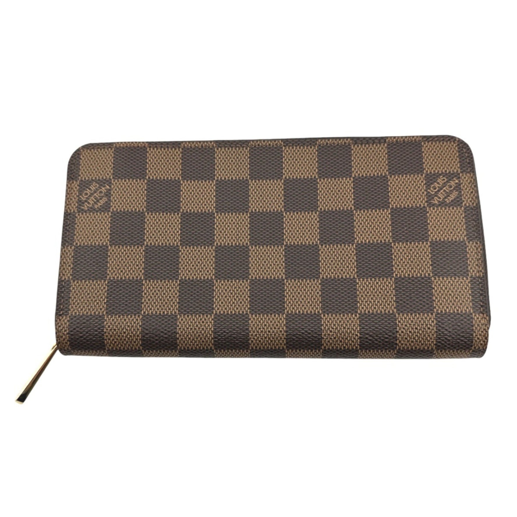 Louis Vuitton LOUIS VUITTON Long Wallet Round Damier Zippy Canvas N60015 Ebene LV