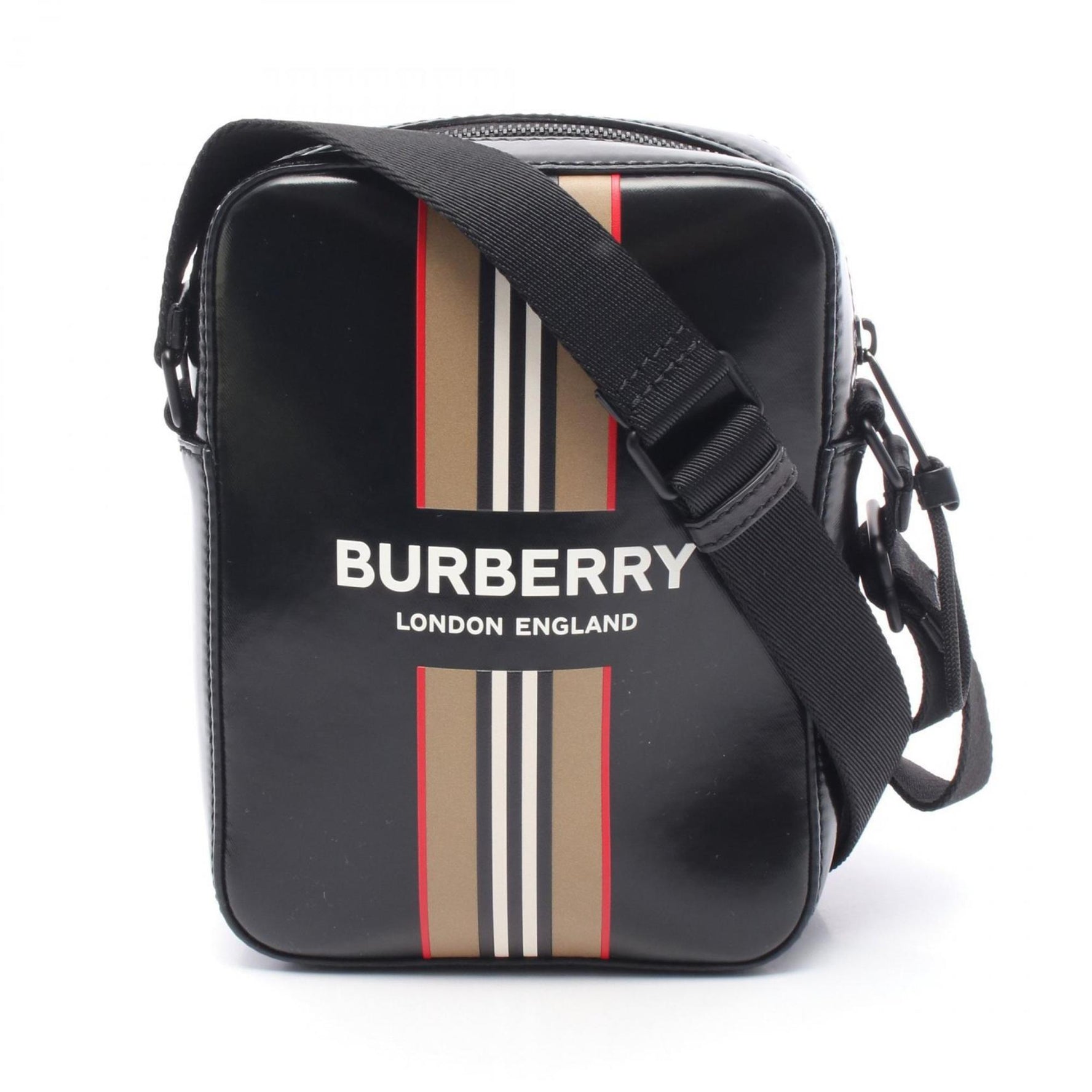 Burberry Thornton Nova Check Shoulder Bag in PVC-Coated Canvas, Black/Multicolor, Men's/Women's