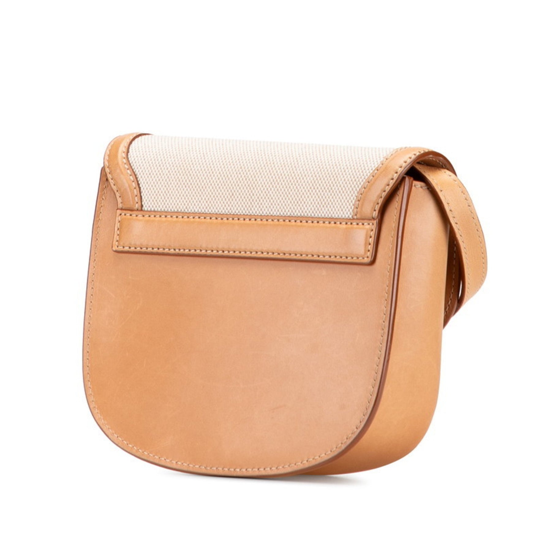 Saint Laurent YSL Logo Kaia Shoulder Bag Beige Brown Canvas Leather SAINT LAURENT