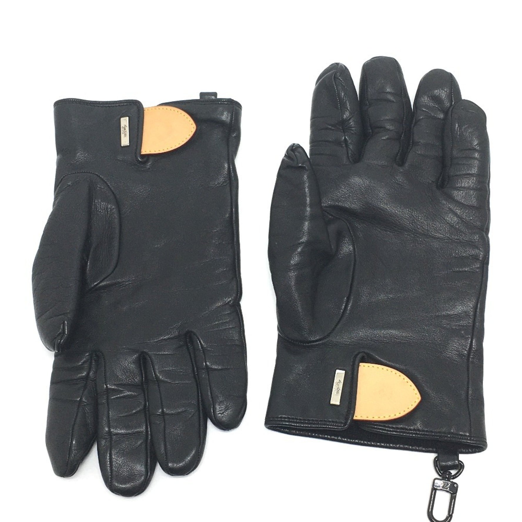 LOUIS VUITTON MP2429 Gon LV Staple Edition Gloves, Cashmere/Leather, Women's, Black