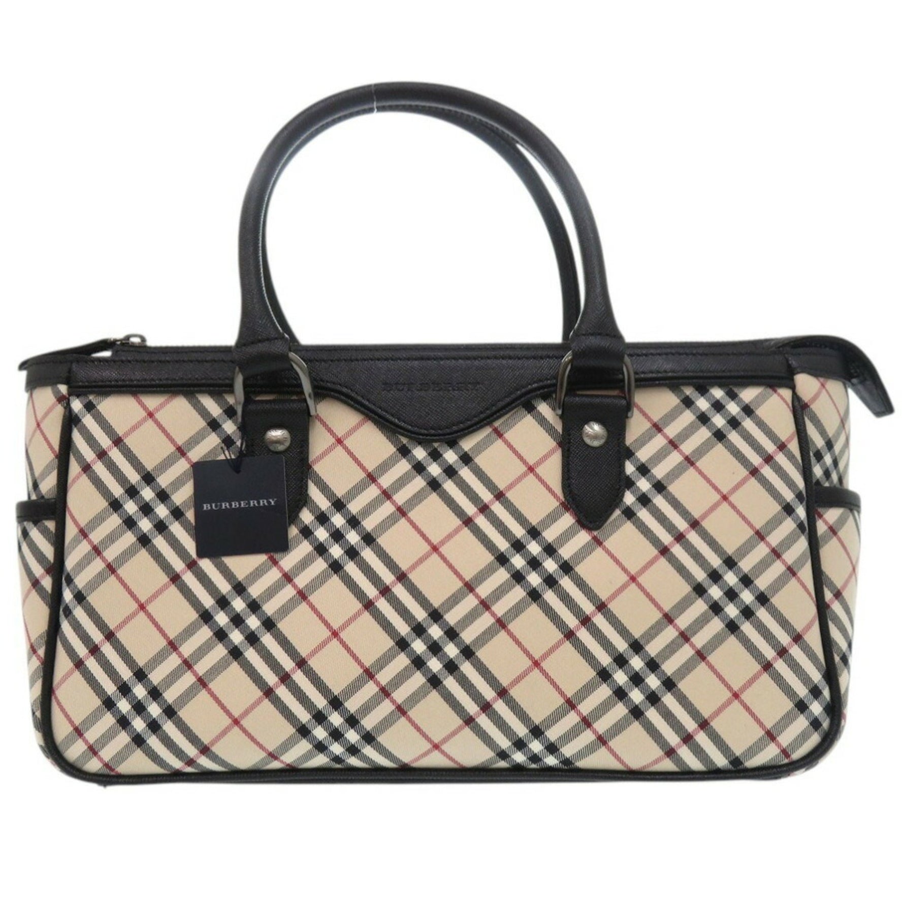Burberry Nova Check Handbag Leather Cotton Multicolor 1252BURBERRY