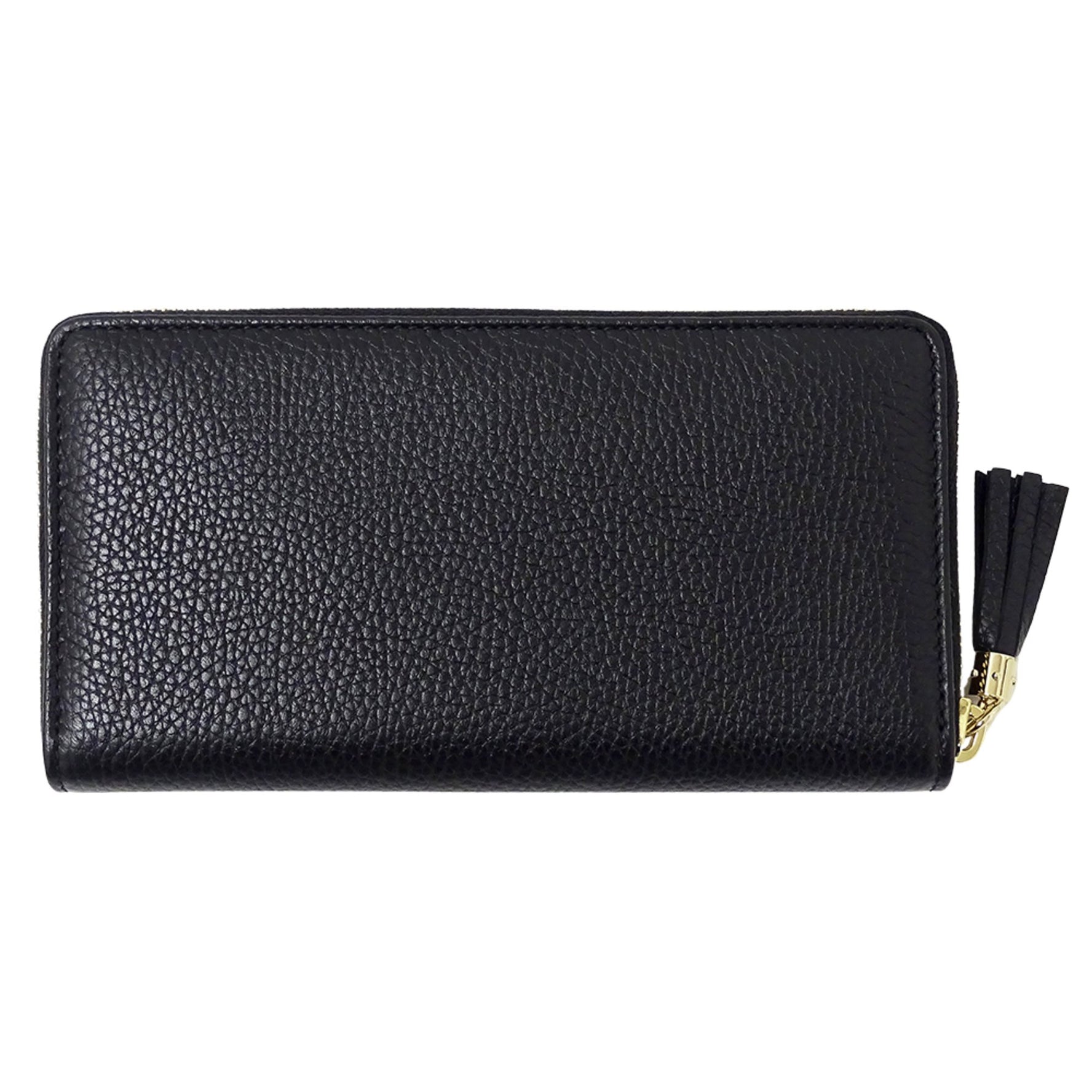 Gucci Soho wallet, leather, round zipper closure with tassel detail, .