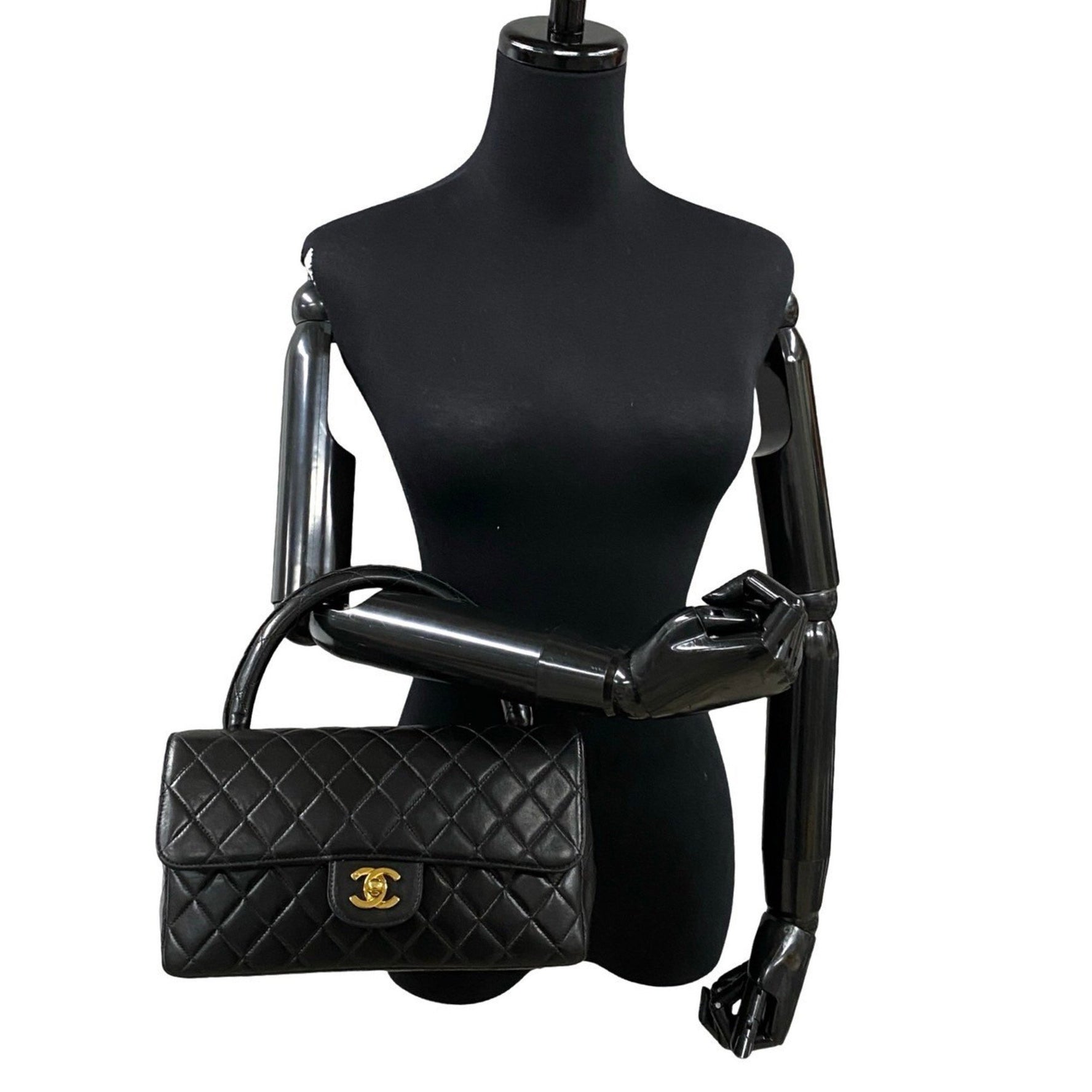 CHANEL Matelasse Coco Lambskin Leather Turnlock Handbag in