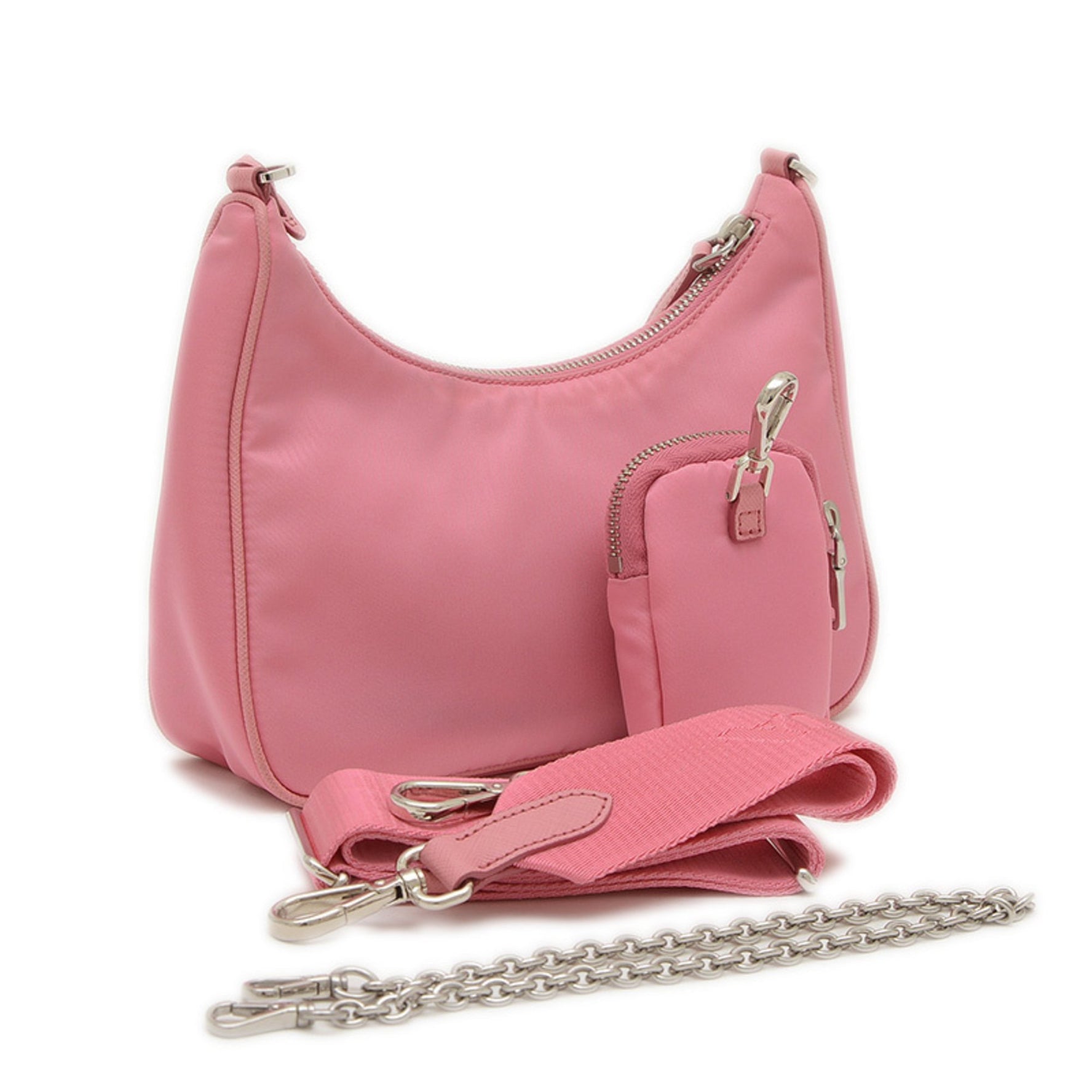 Prada Re-Edition 2WAY Shoulder Bag Nylon Pink with Pouch 1BH204