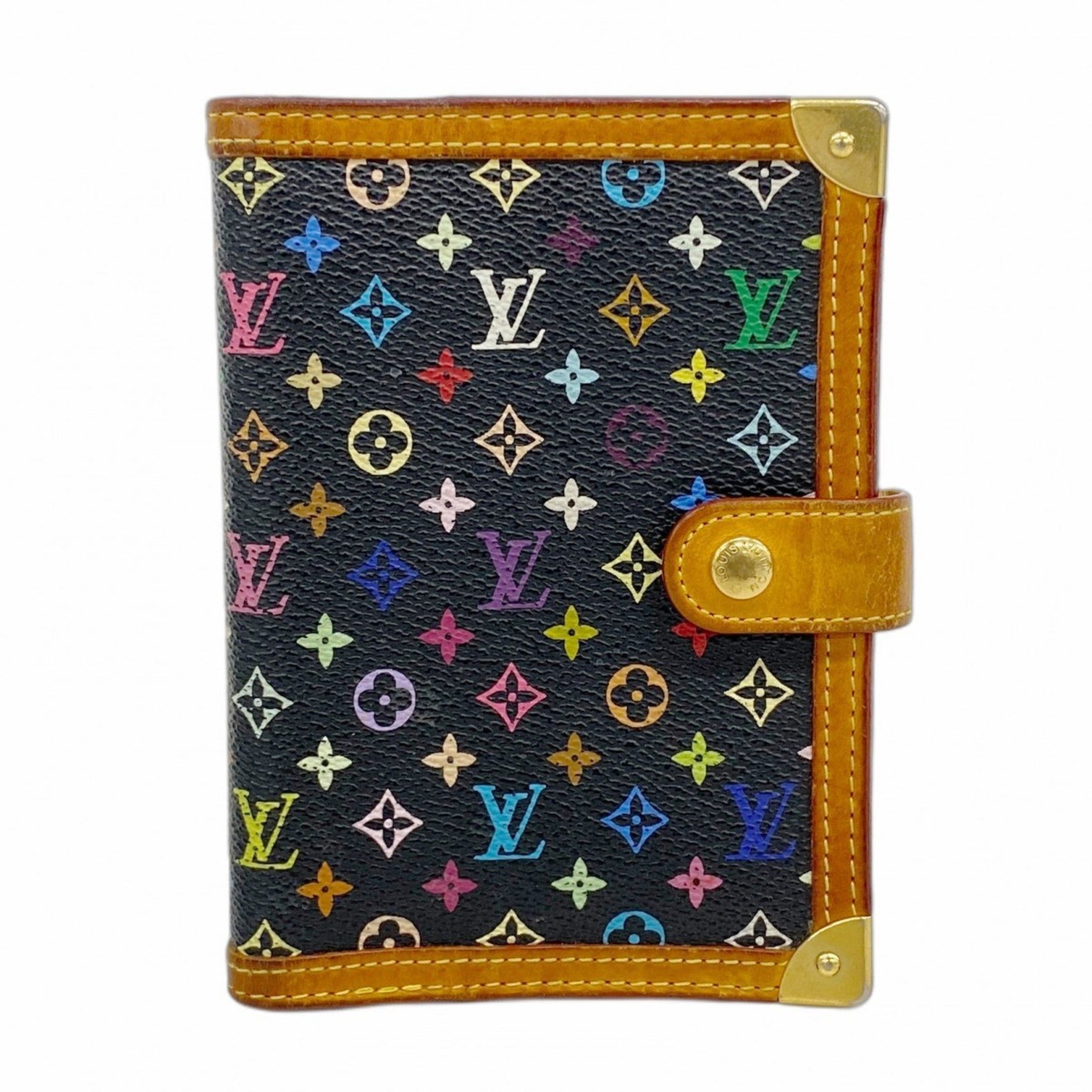Louis Vuitton Monogram Multicolore Agenda PM Planner Cover R20895 Noir Women's