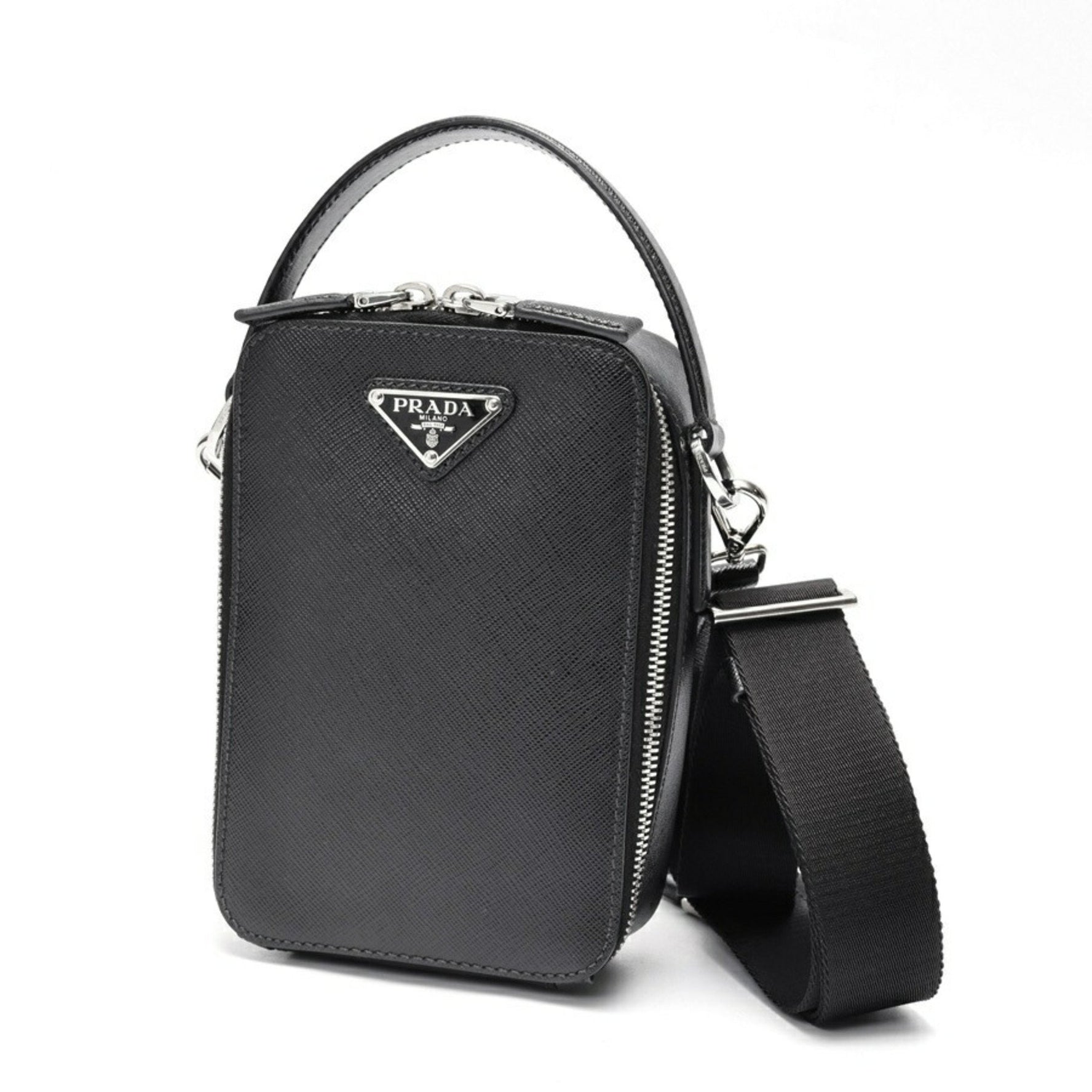 PRADA Brick Saffiano Leather Bag Shoulder Pouch