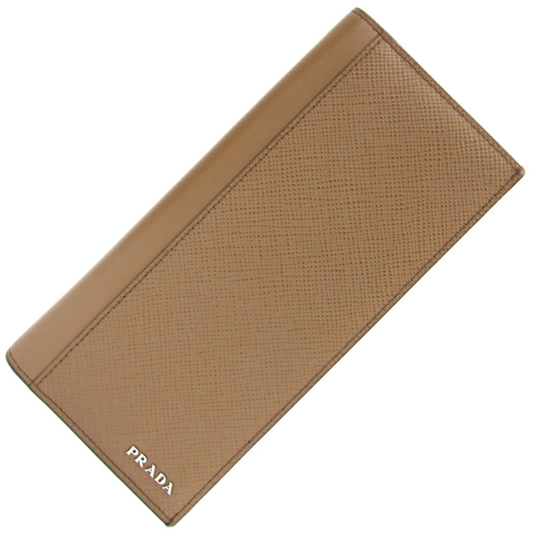 PRADA Bi-fold Long Wallet 2MV836 Brown Leather Men's