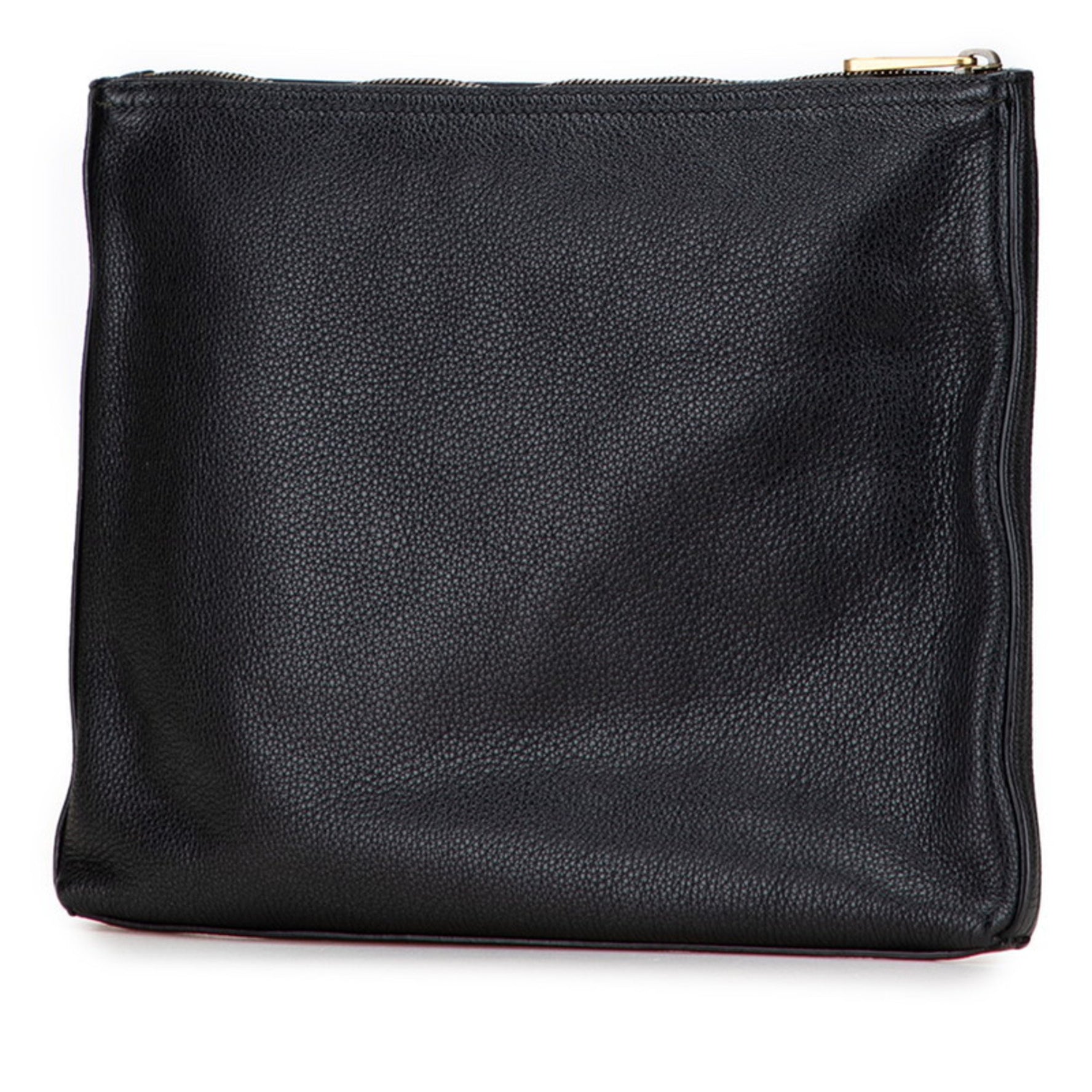 Gucci Logo Print Portfolio Clutch Bag Pouch Leather