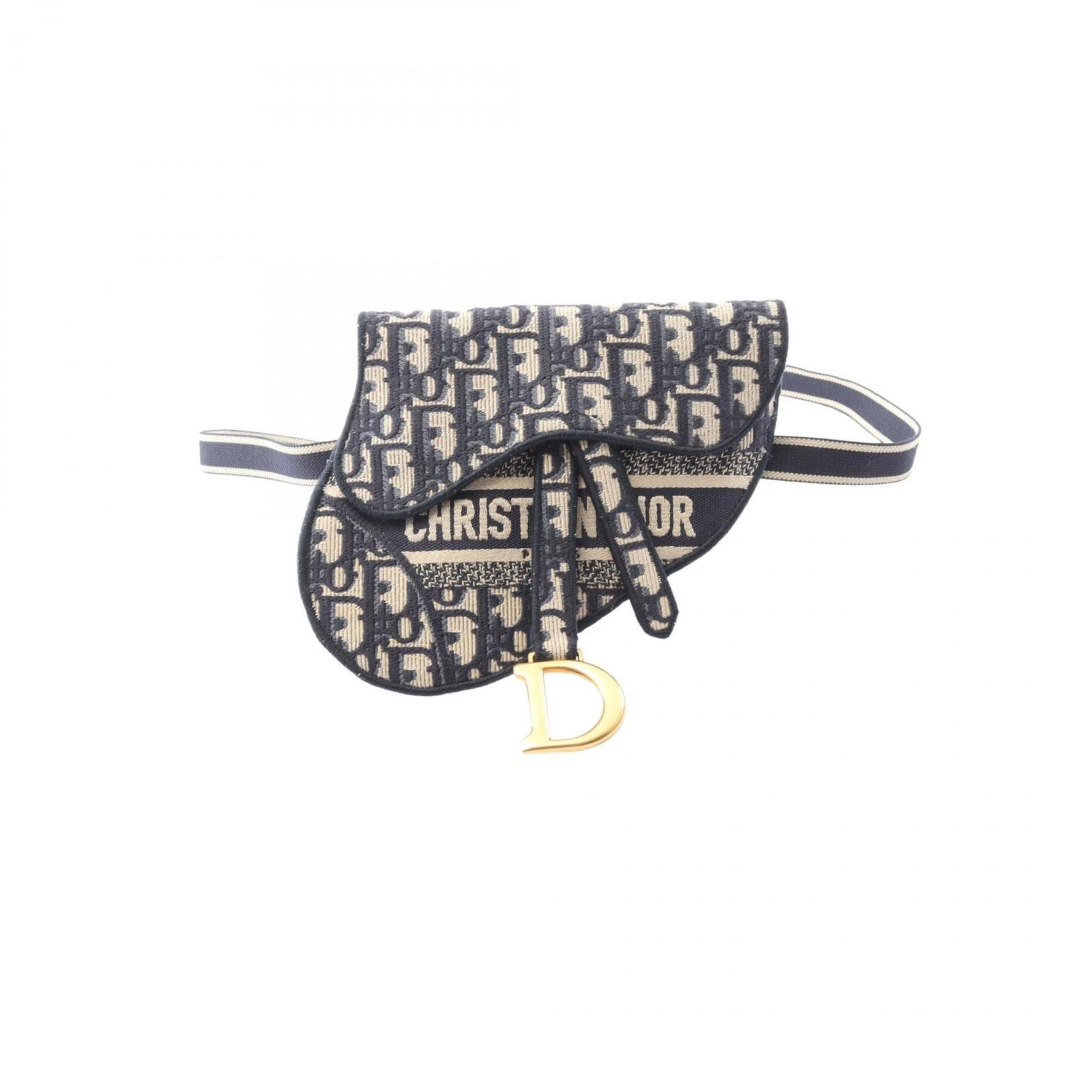 Christian Dior Dior Saddle Bag, Waist Canvas, Beige/Navy