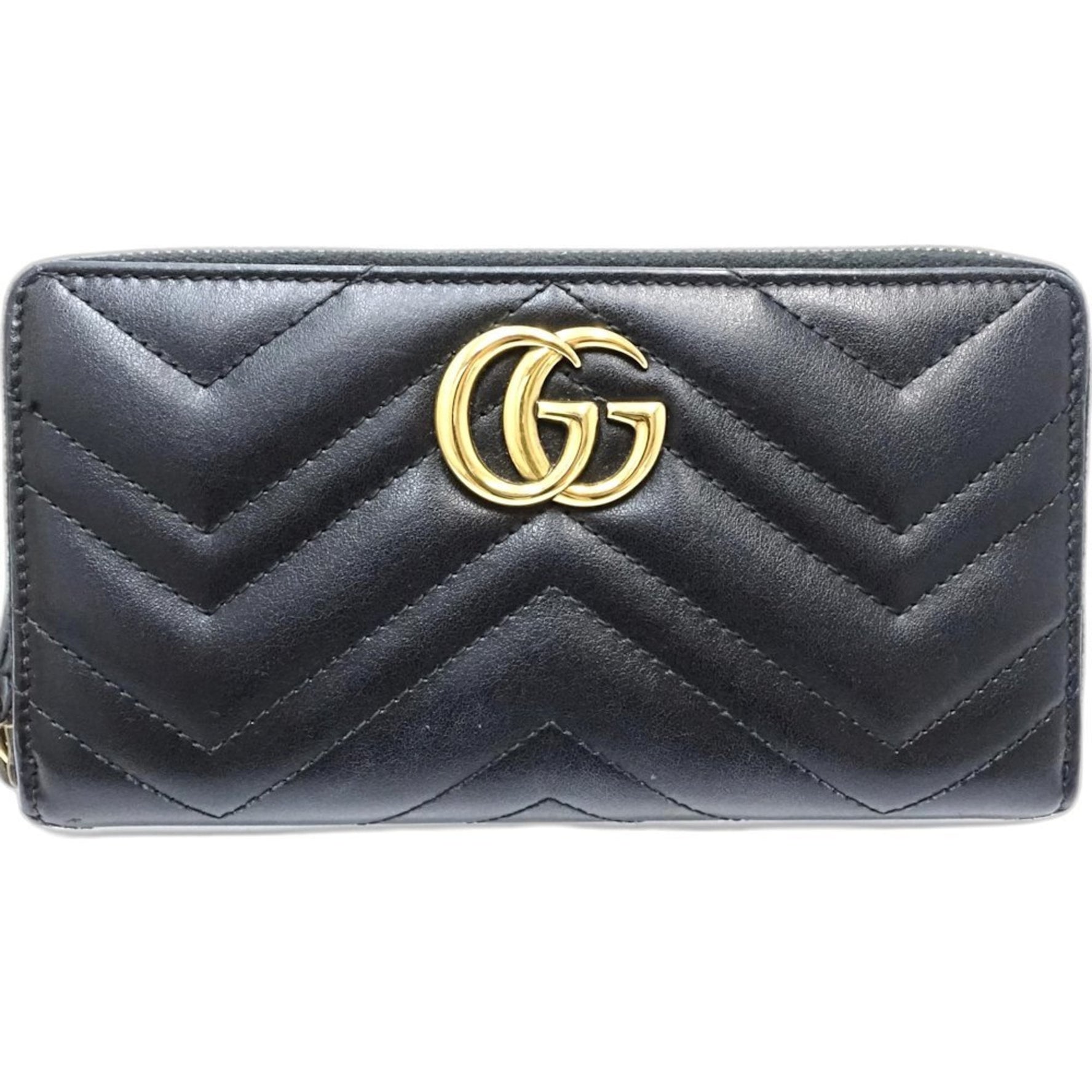 GUCCI Marmont Round Zip Wallet in Leather