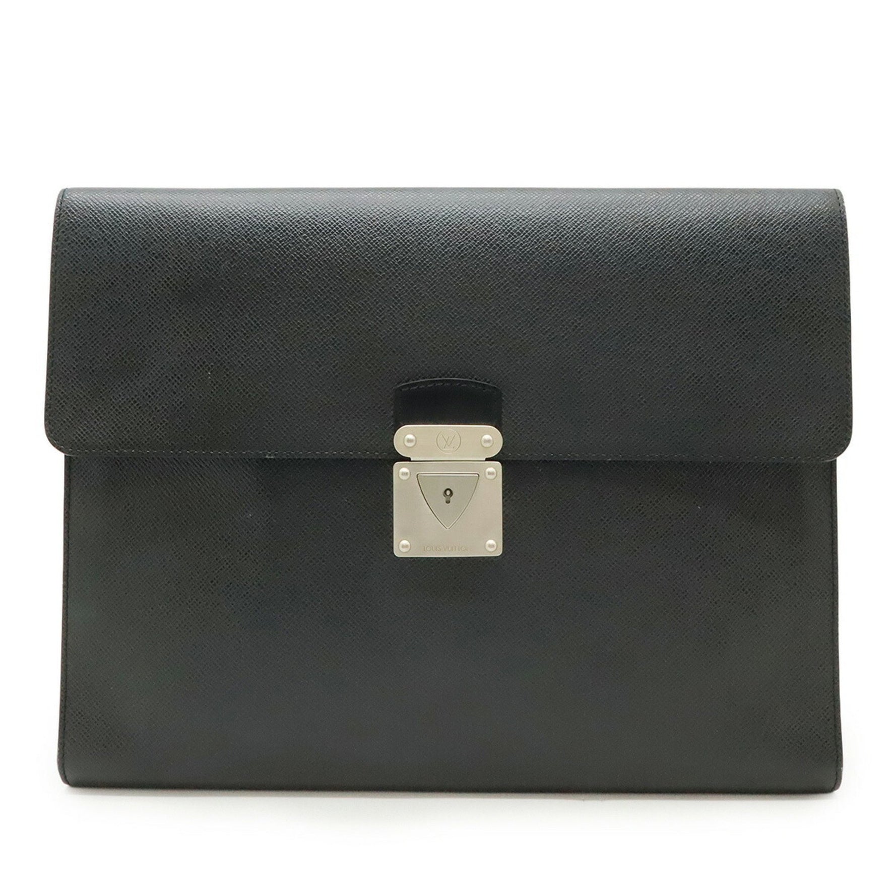 Louis Vuitton Taiga Minute Bag Document Case Leather Ardoise Black