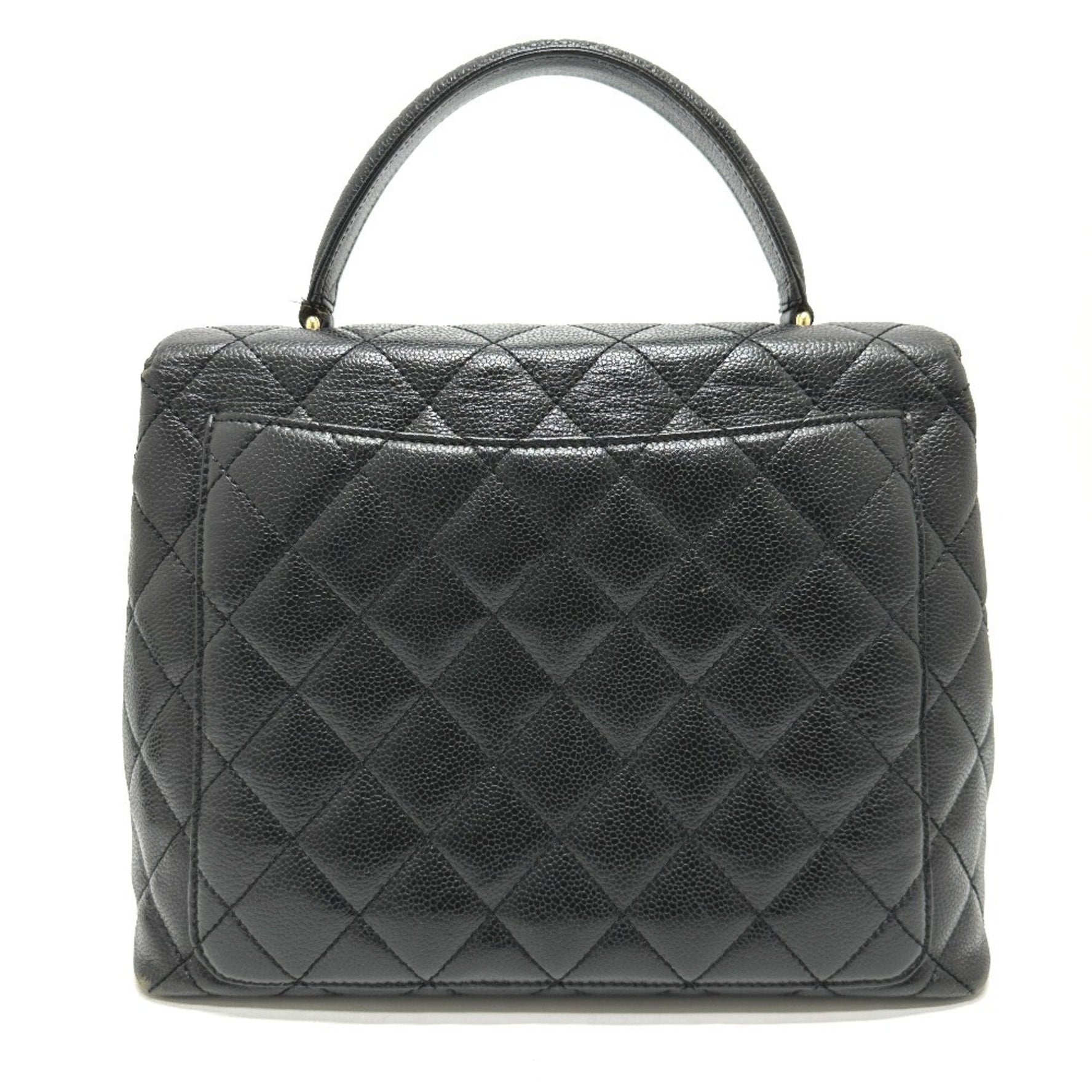 CHANEL Coco Mark Matelasse Tote Bag with Top Handles, Caviar Leather