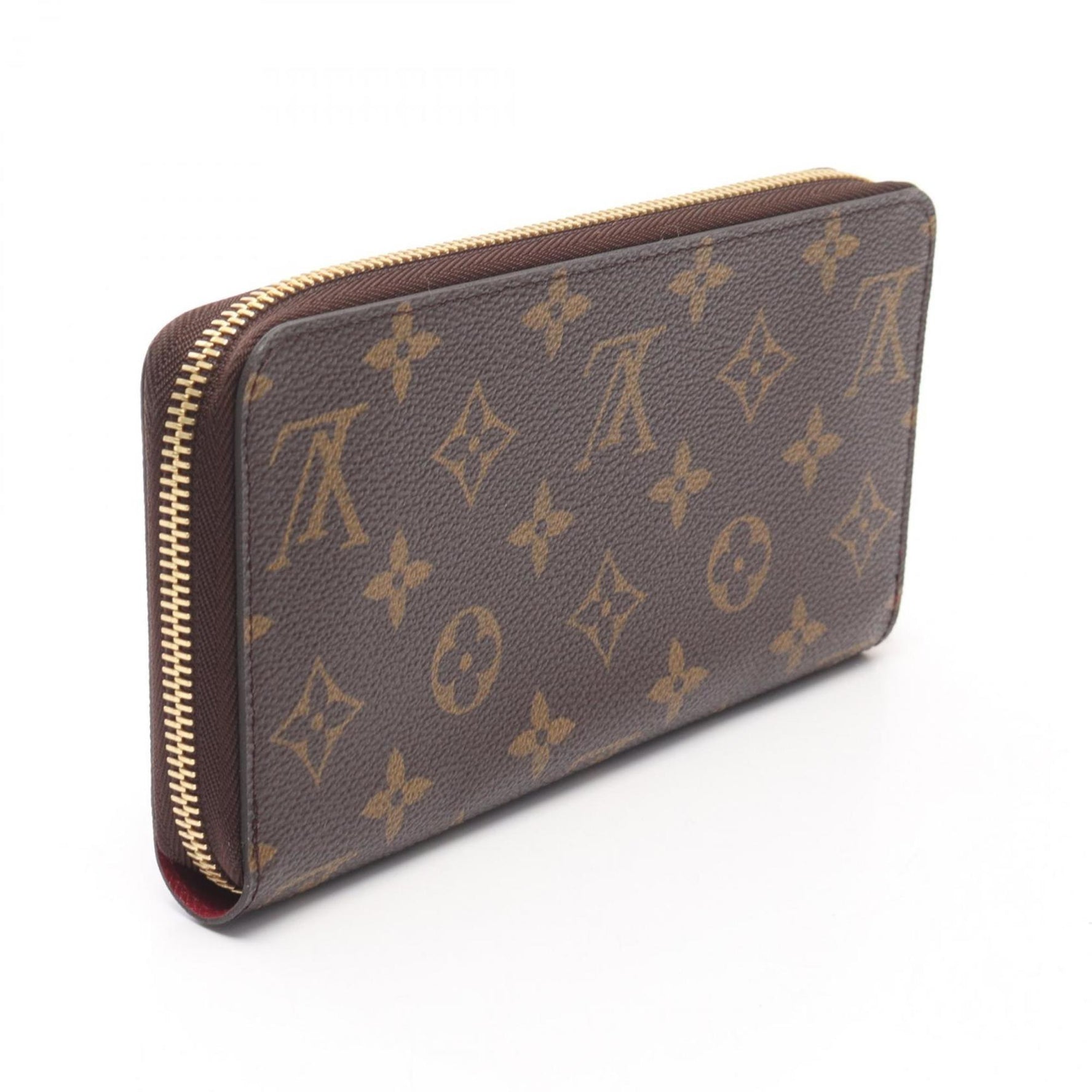Louis Vuitton Zippy Wallet Monogram Fuchsia Round Long Wallet, Coated Canvas, Brown and Pink