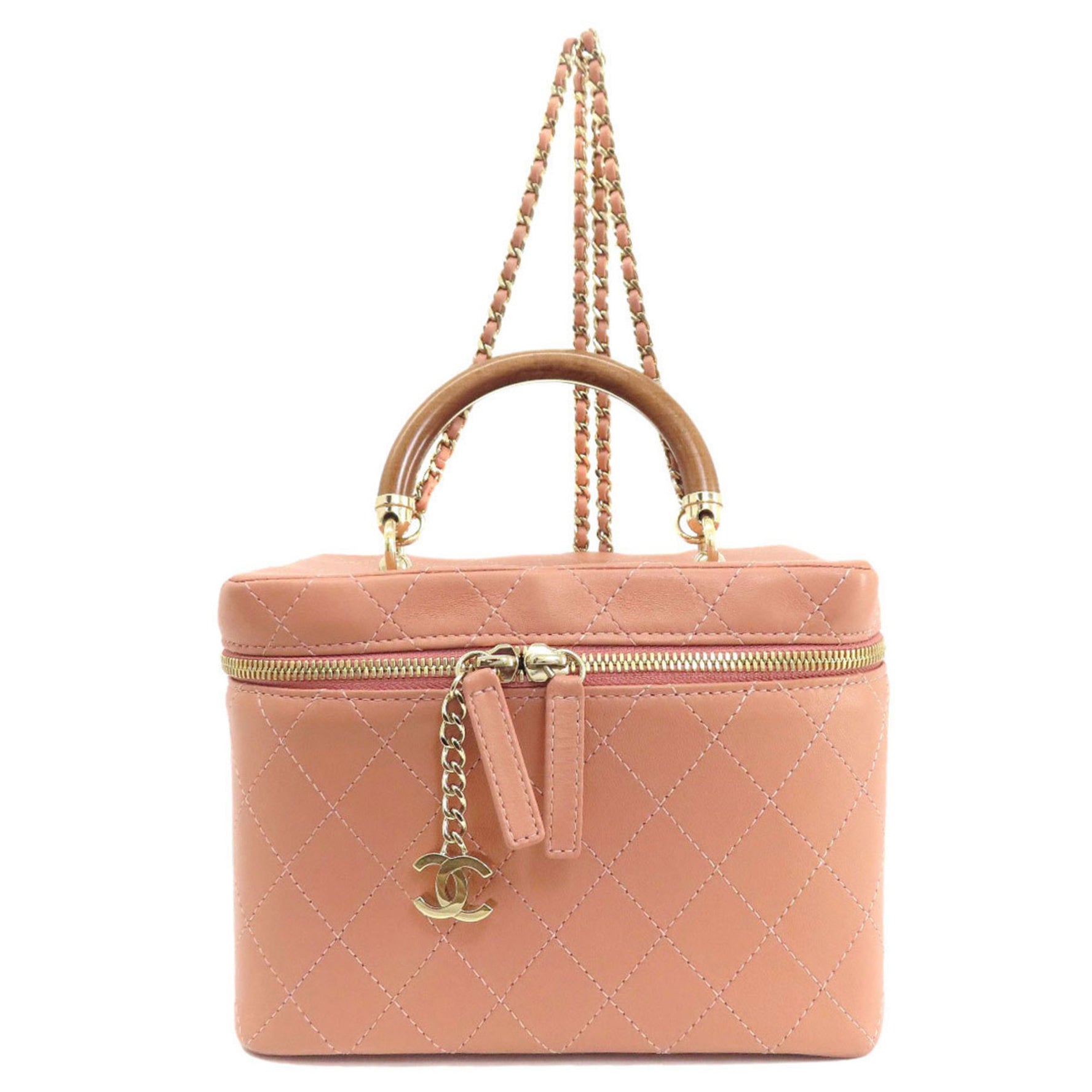 CHANEL Vanity Handbag Calf Leather
