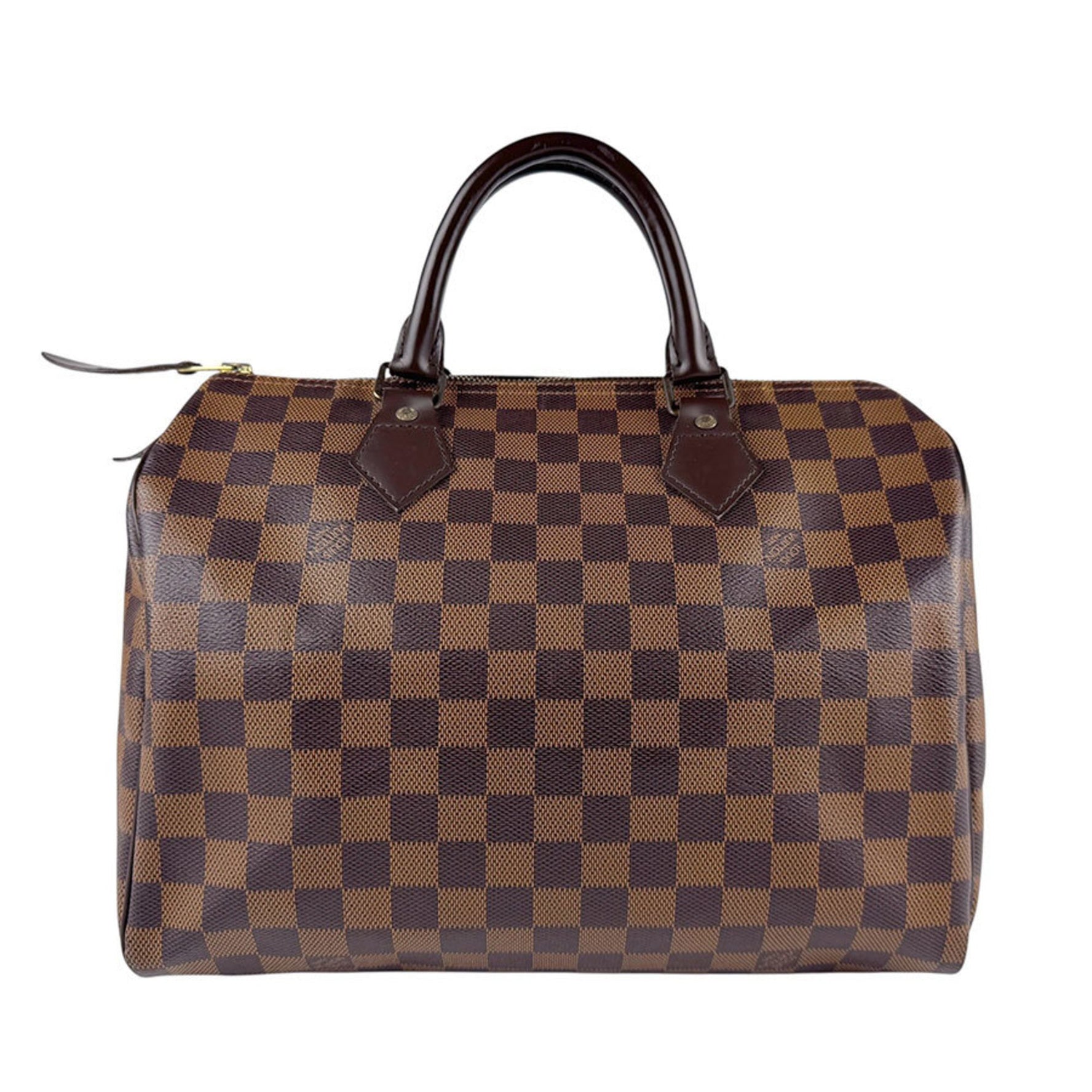 Louis Vuitton Damier Speedy 30 Handbag in Canvas and Ebene Leather, Women's