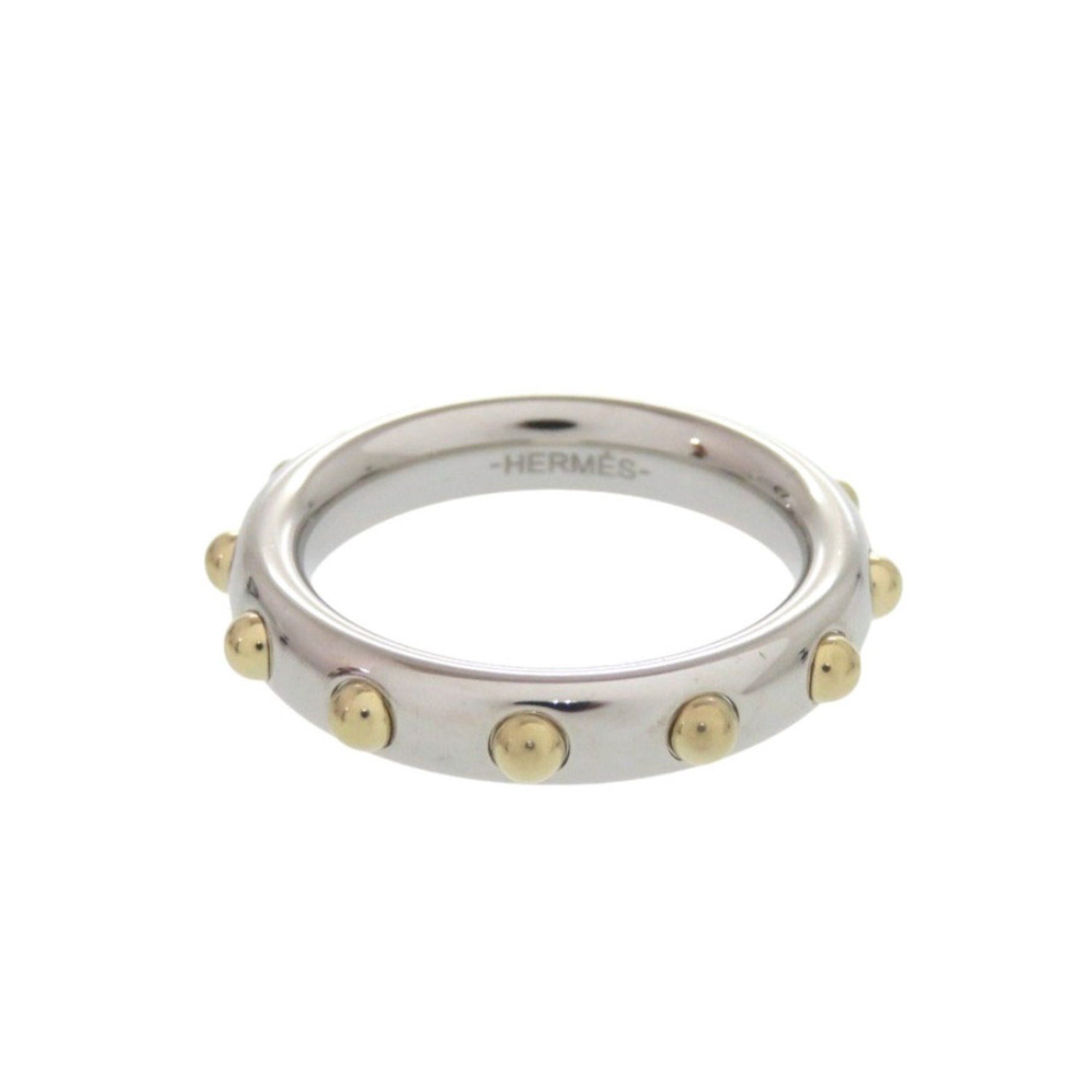 Hermes Mini Dog Scarf Ring Metal Silver and Gold 0190