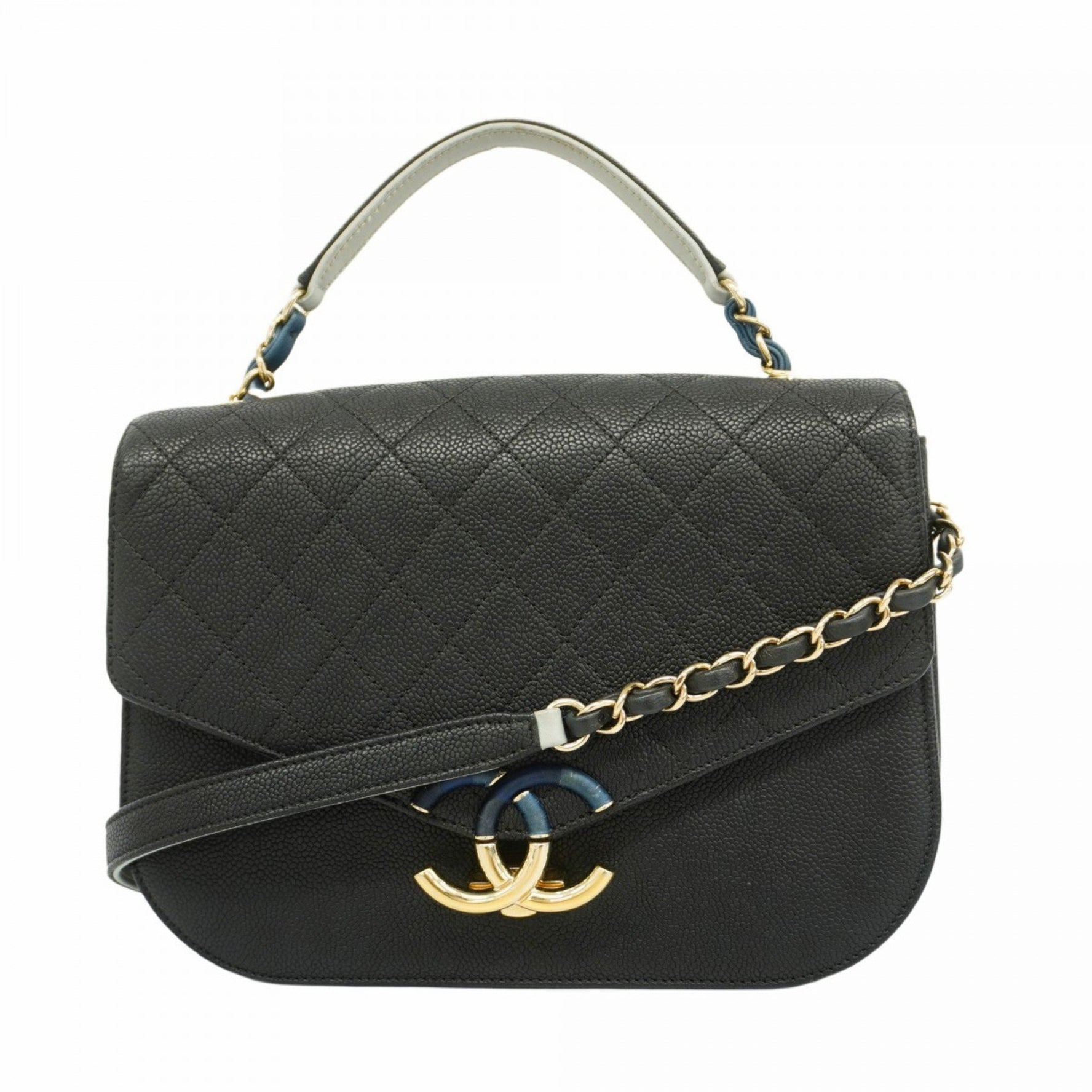 Chanel Matelasse handbag with chain shoulder strap, caviar skin, available in black, gray, navy, and champagne. bag .