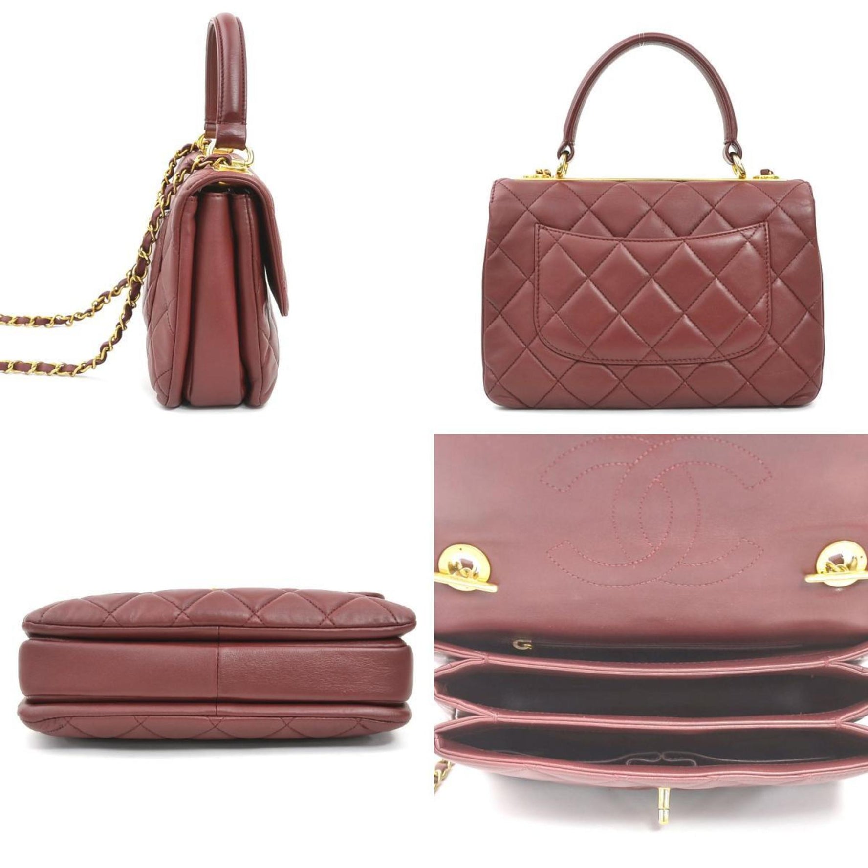 CHANEL Matelasse Handbag Shoulder Bag in Leather and Metal, Gold