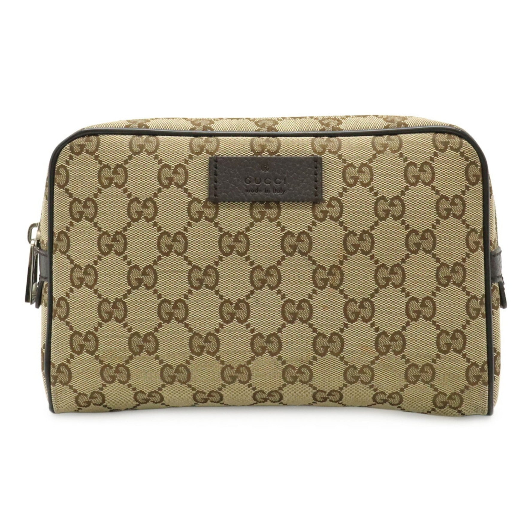 GUCCI GG Canvas Waist Bag/Body Bag/Fan Pouch in Leather (Beige, Dark Brown, Brown)