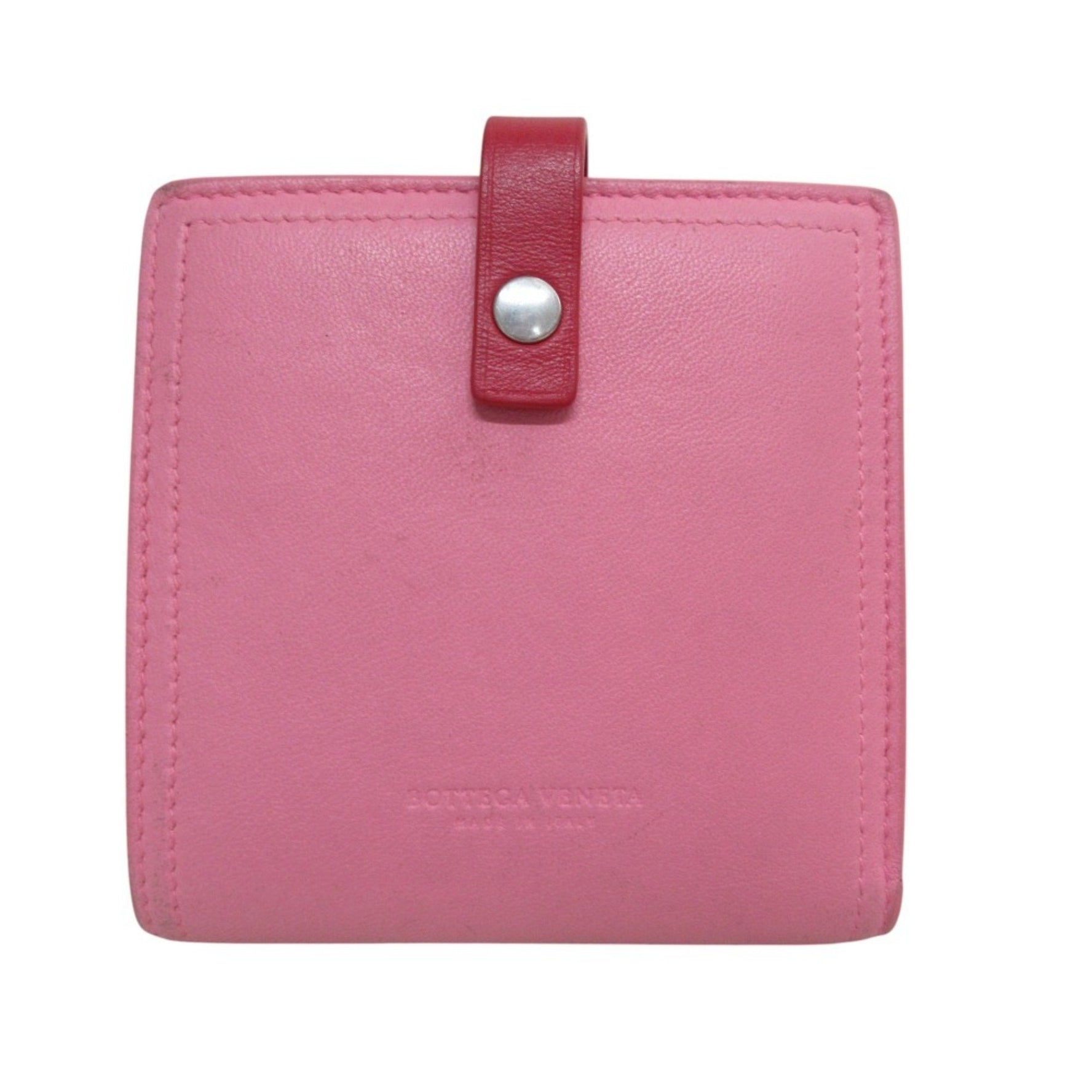 BOTTEGA VENETA Nappa Leather Compact Wallet, Bi-Fold Pink