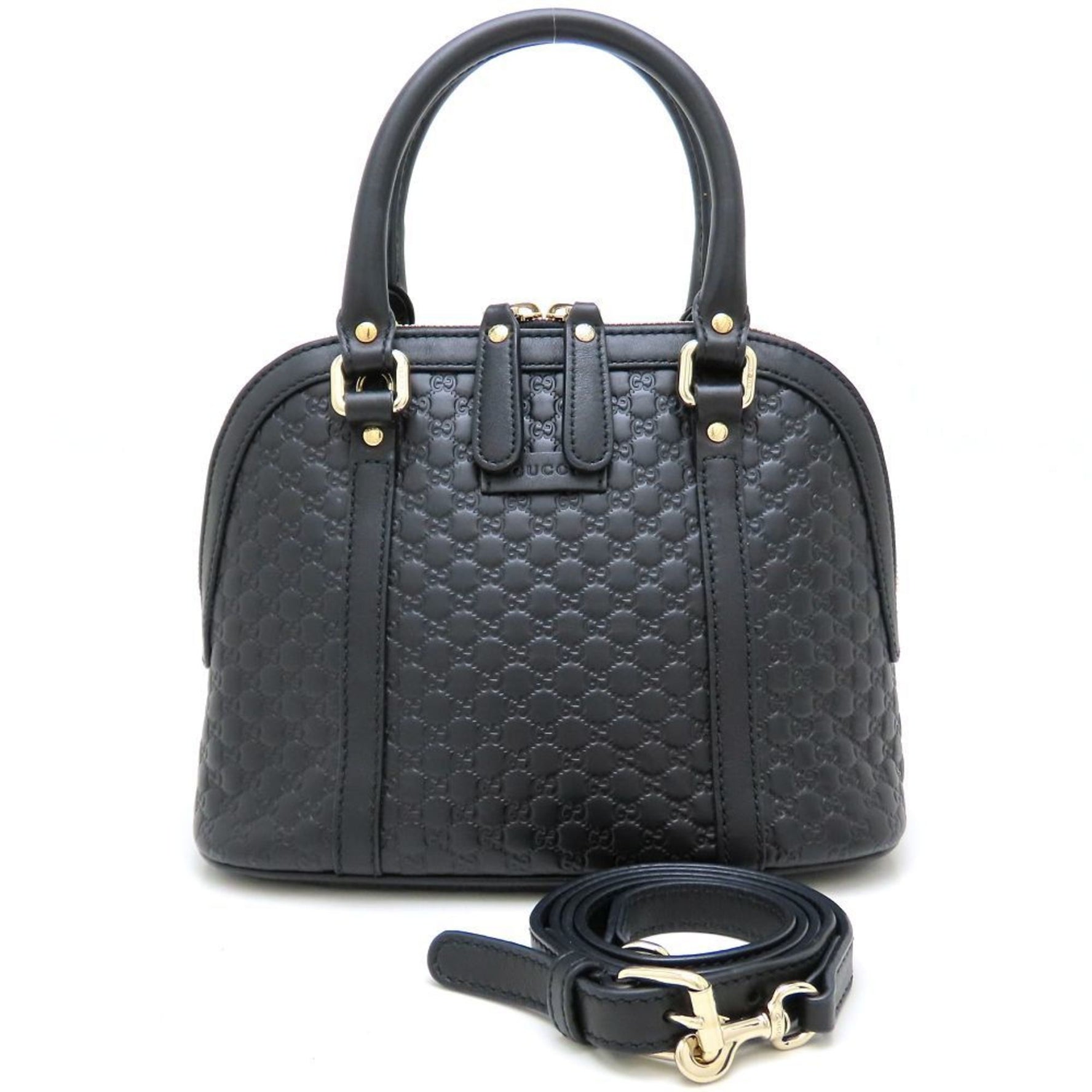 GUCCI Micro Guccissima 2-Way Handbag in Black Leather (Product Code: 352623)