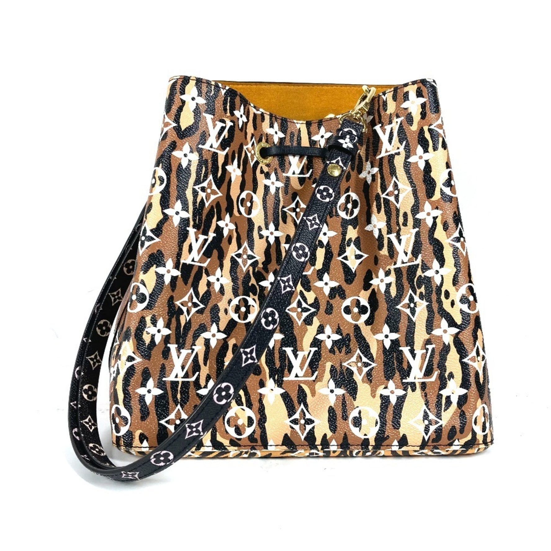 Louis Vuitton Monogram Jungle NeoNoe Drawstring Bag Shoulder Canvas Brown