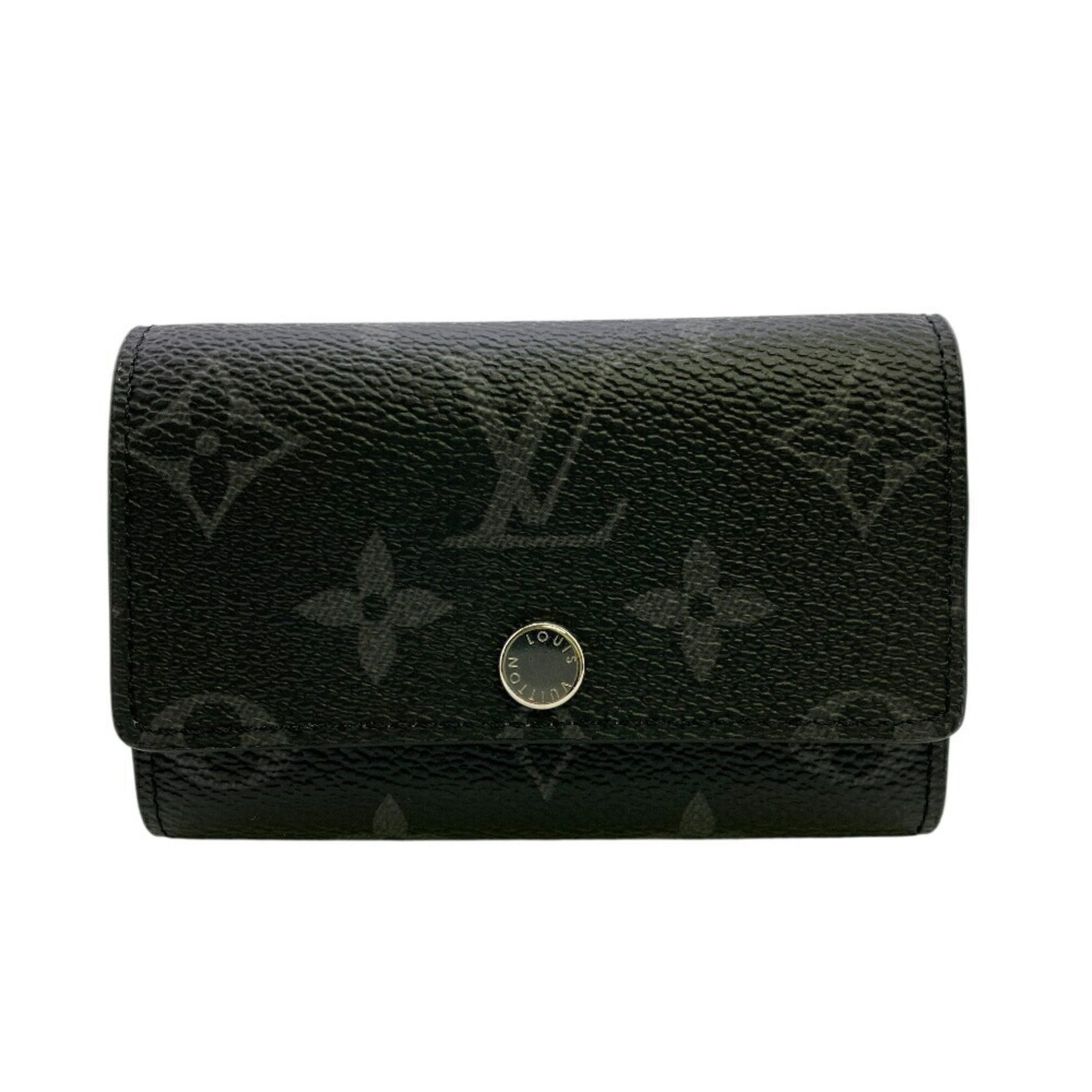 LOUIS VUITTON M82603 Multicle 6 6-Ring Monogram Key Case with Smart Key, Coin, and Ring, Black, Men's