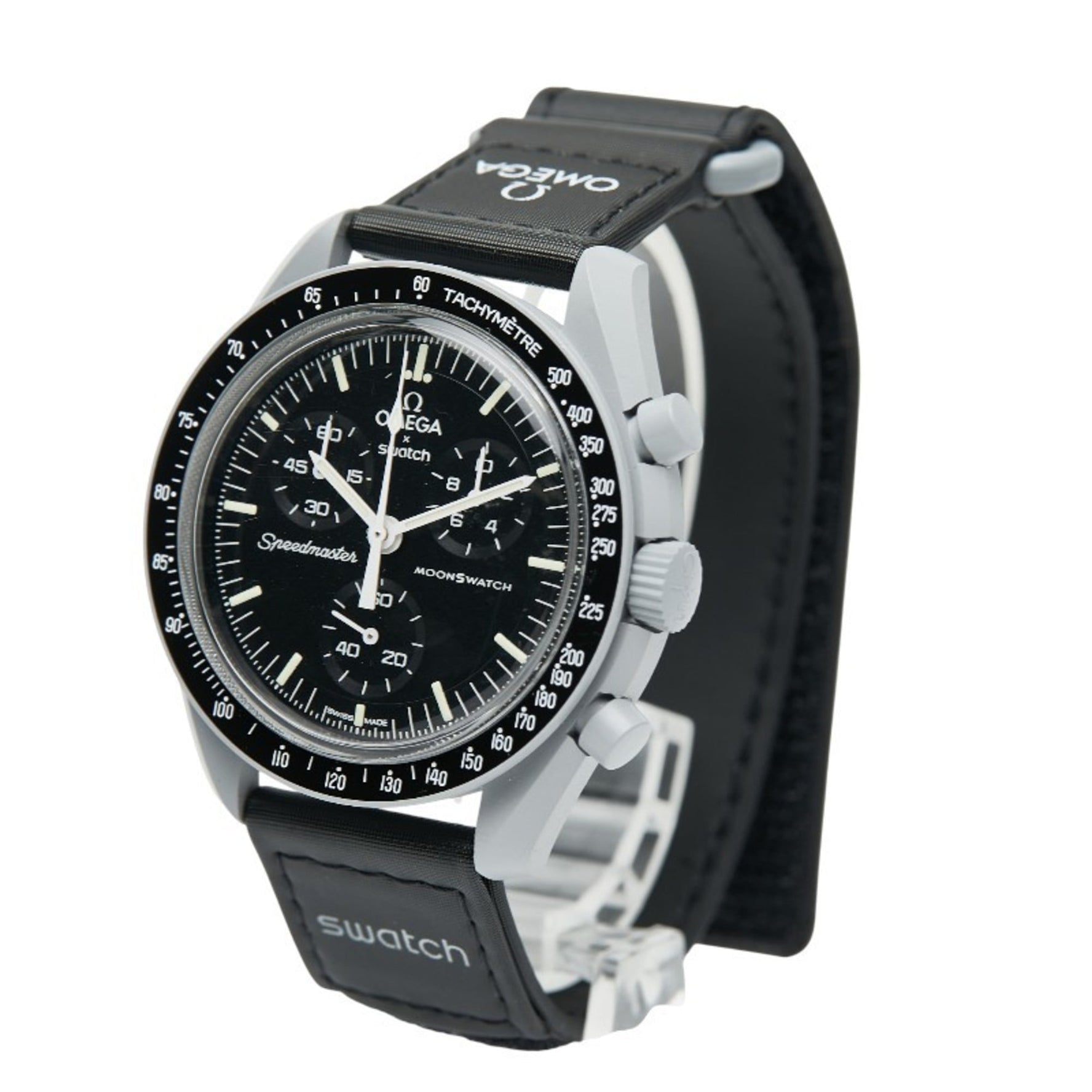 Omega x Swatch MoonSwatch Mission to the Moon Watch Quartz Black Dial Ceramic Nylon