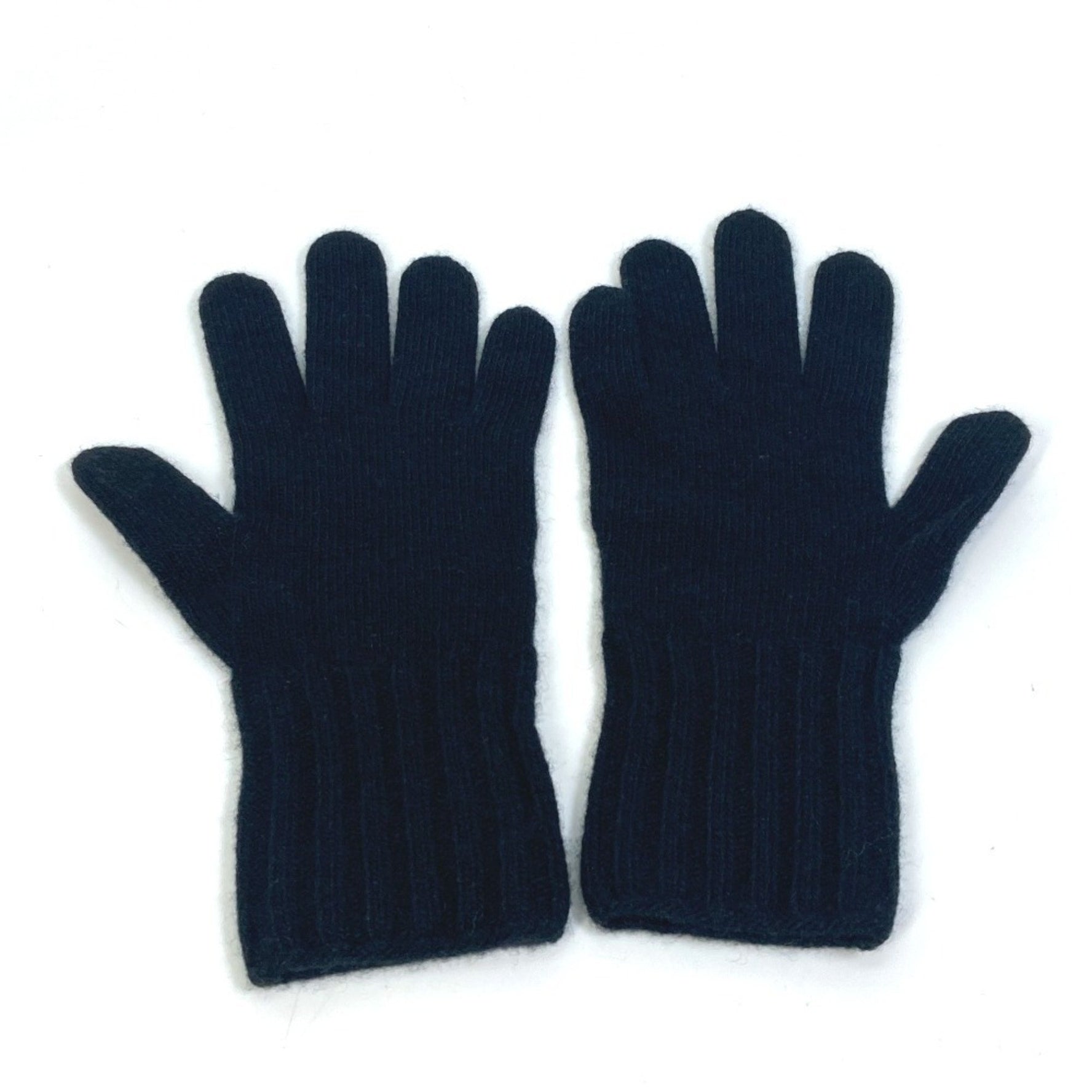 FENDI Zucca Wool/Cashmere Gloves with Logo Patch