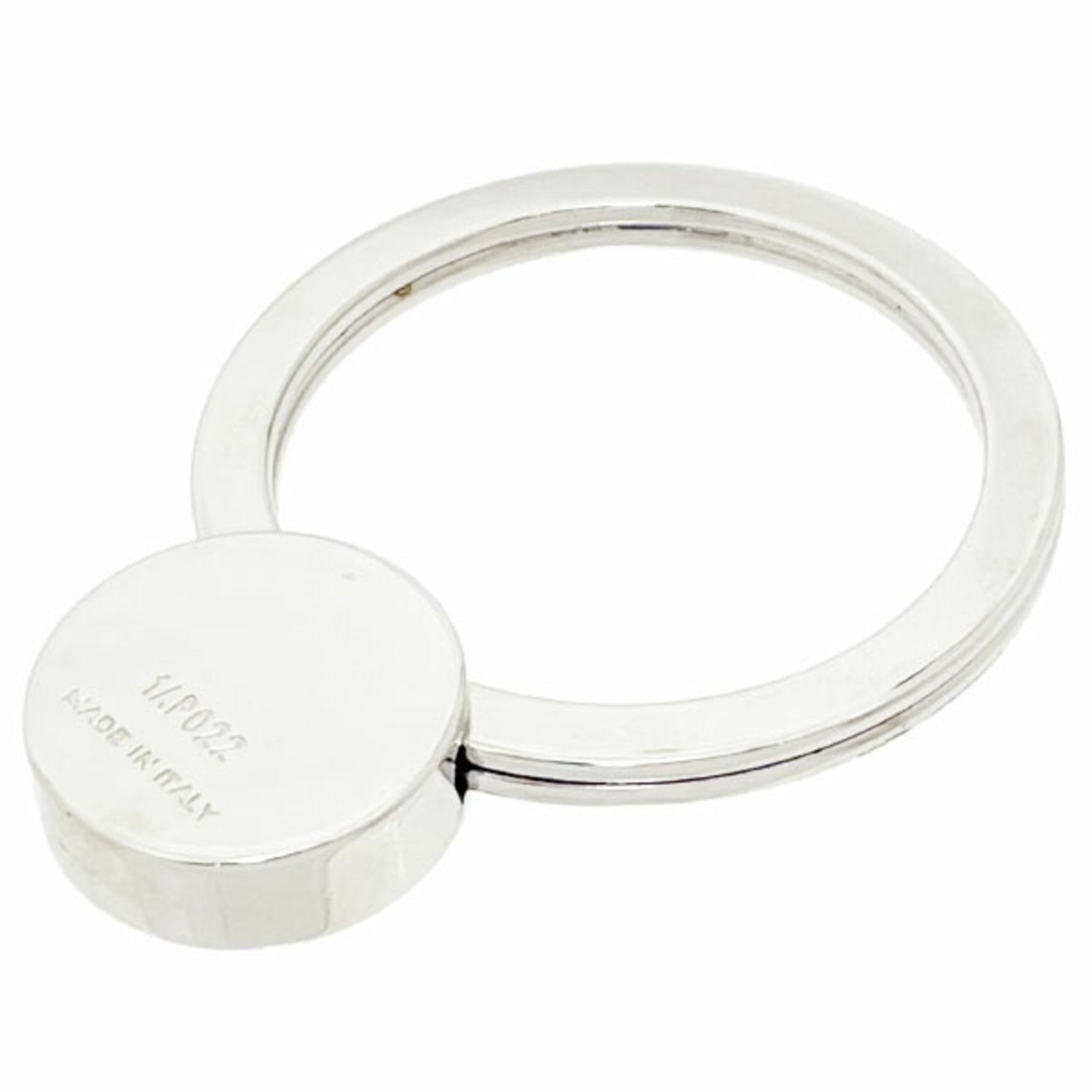 Prada Round Key Ring, Metal, Black, Hook, Charm, Bag Unisex, Men's, NERO