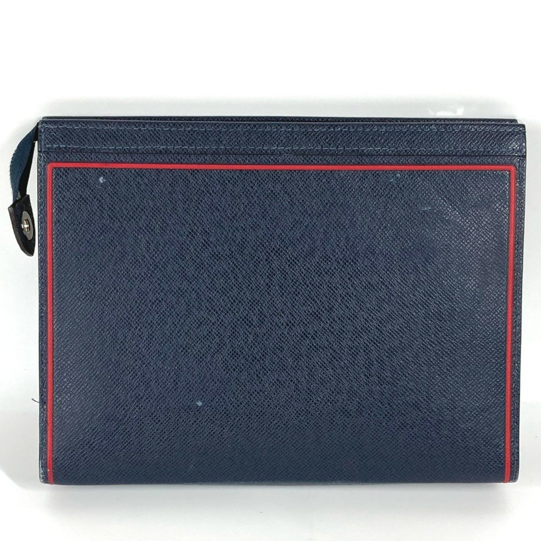 Louis Vuitton Taiga Pochette Voyage Bag Pouch Bicolor Second Leather Men's Navy