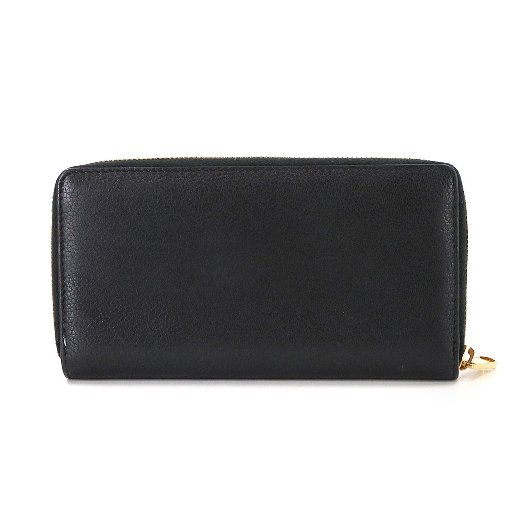 Gucci Round Long Wallet in Leather with Gold Hardware
