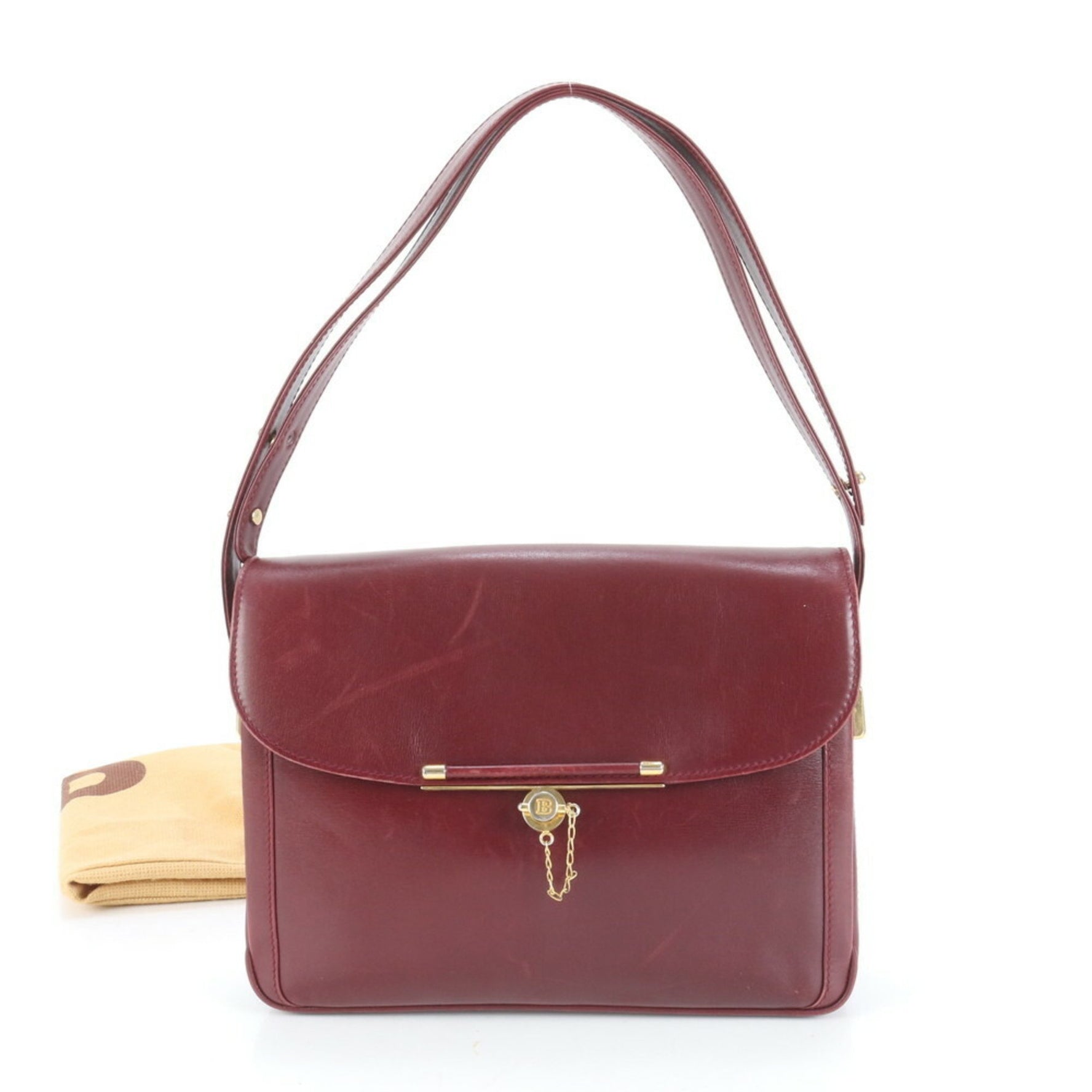 Bally leather shoulder bag, handbag, tote bag with gold hardware for women