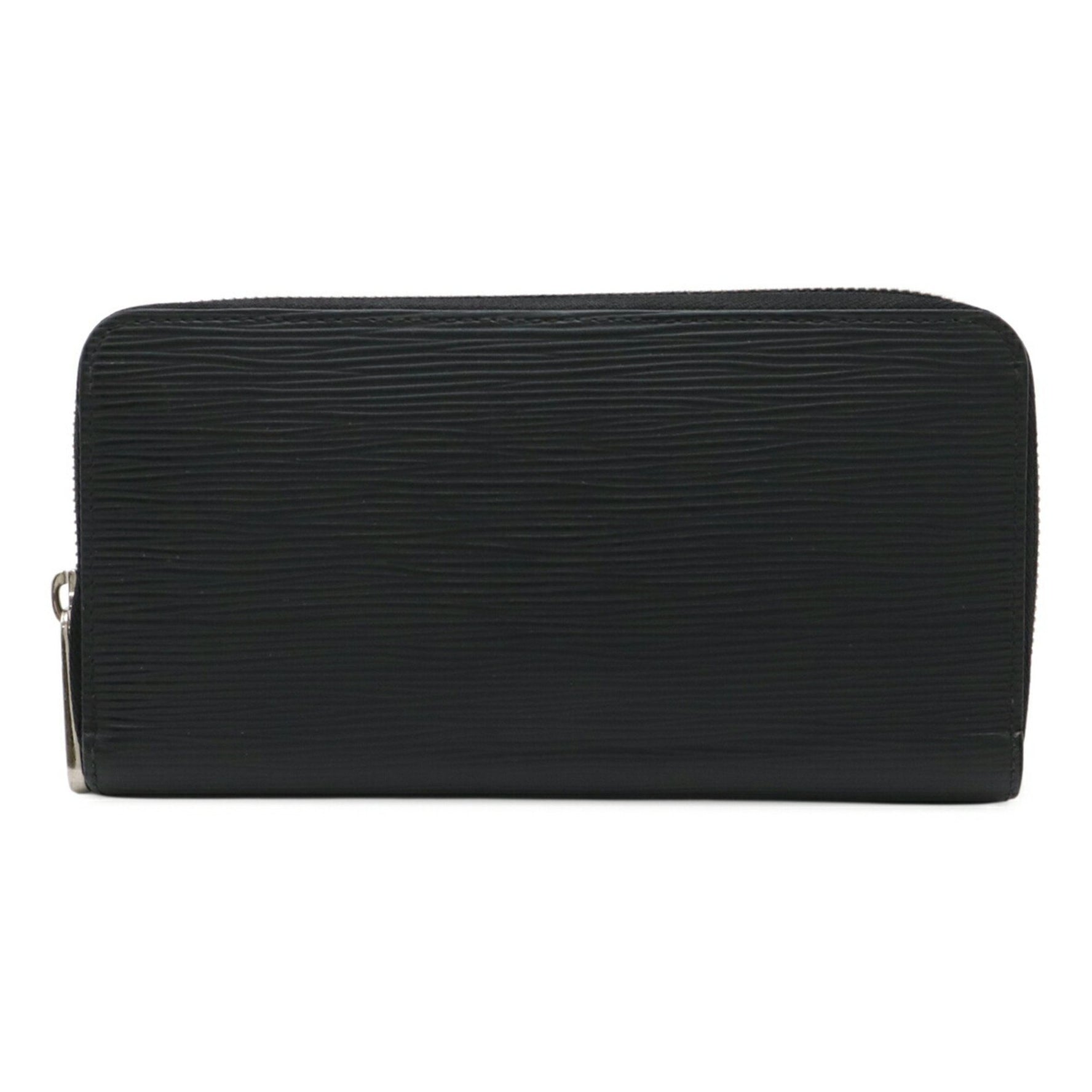 Louis Vuitton Epi Zippy Wallet Round Long Leather Noir Black