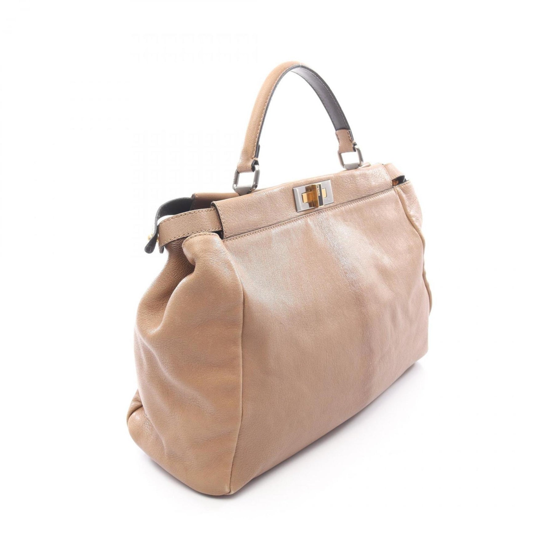 Fendi Peekaboo Large Handbag, Leather, Brown and Black