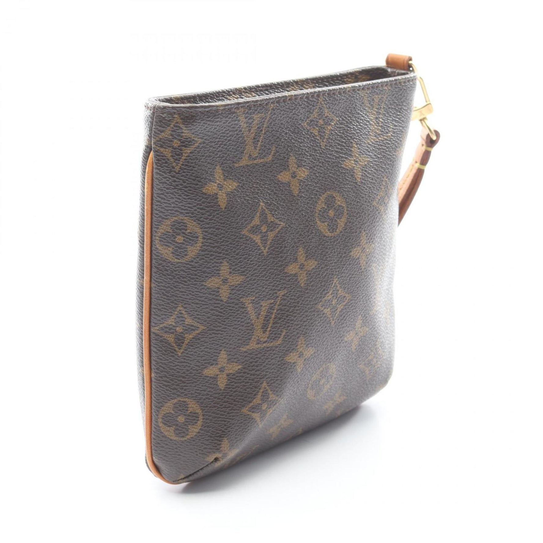 Louis Vuitton Partition Monogram Pouch Bag, Leather, Brown