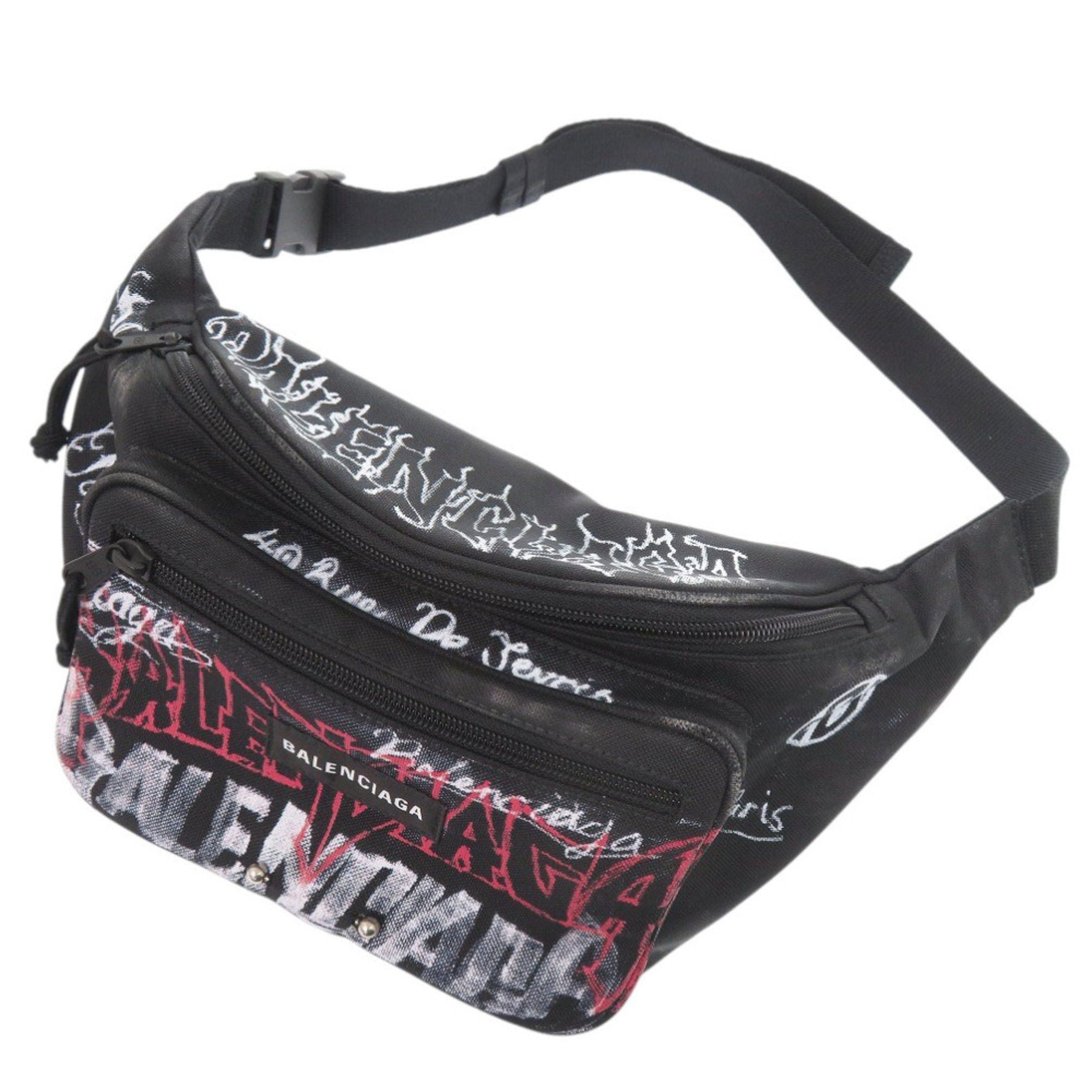 Unused Balenciaga Explorer Belt Pack DIY Metal Allover Logo Polyester/Polyamide Waist Bag