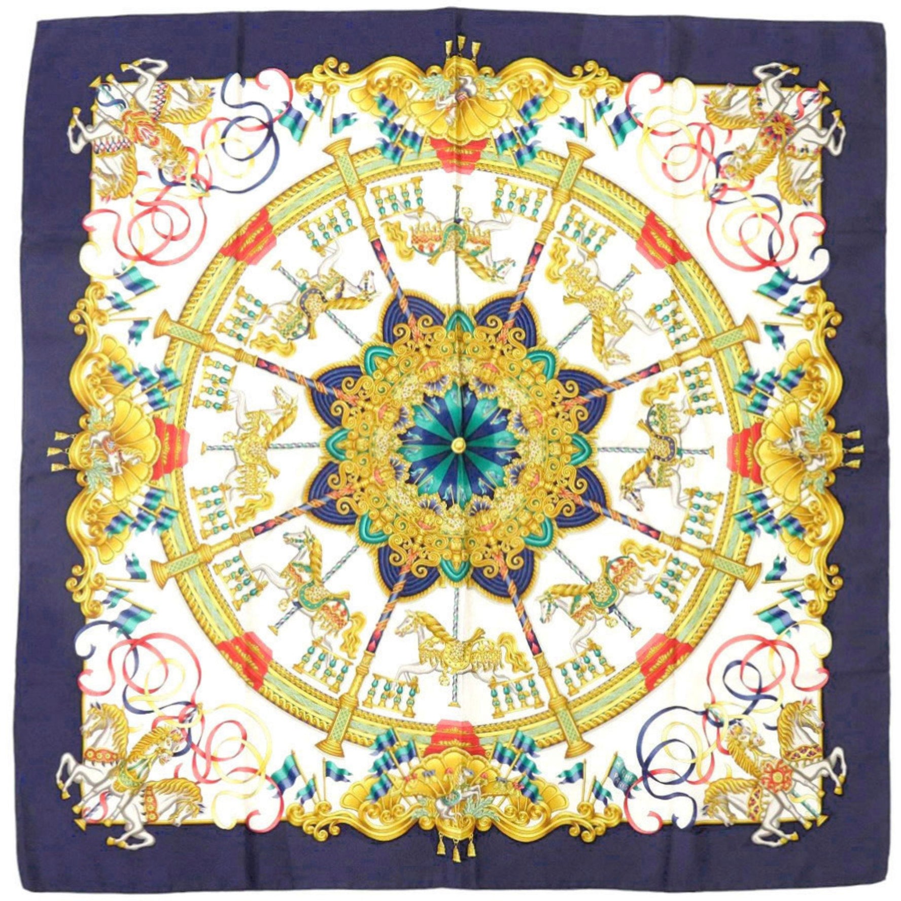 Hermès Carré 90 LUNA PARK amusement park silk multicolor scarf muffler 0133 HERMES