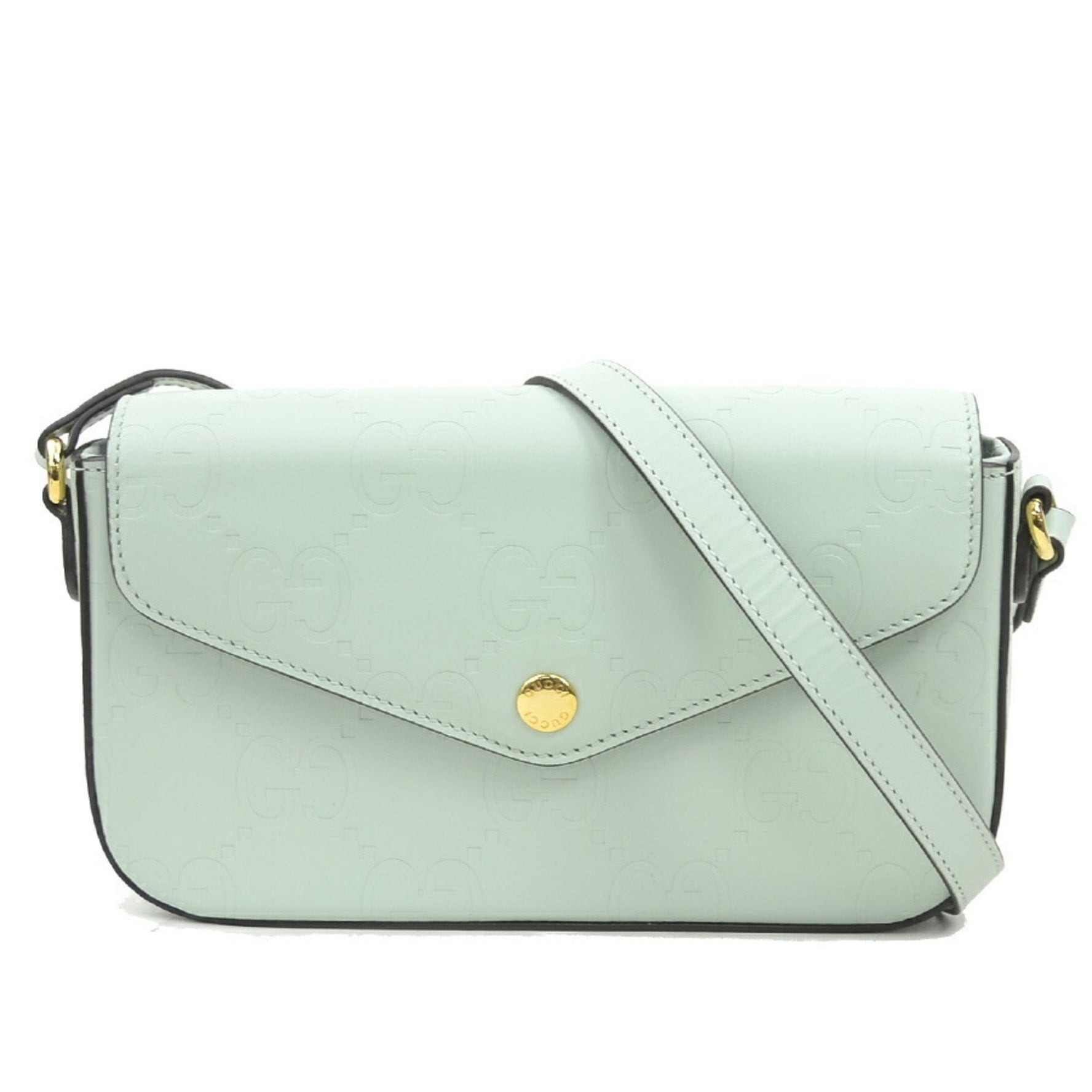 Gucci Super Mini Leather Shoulder Bag in Pale Green