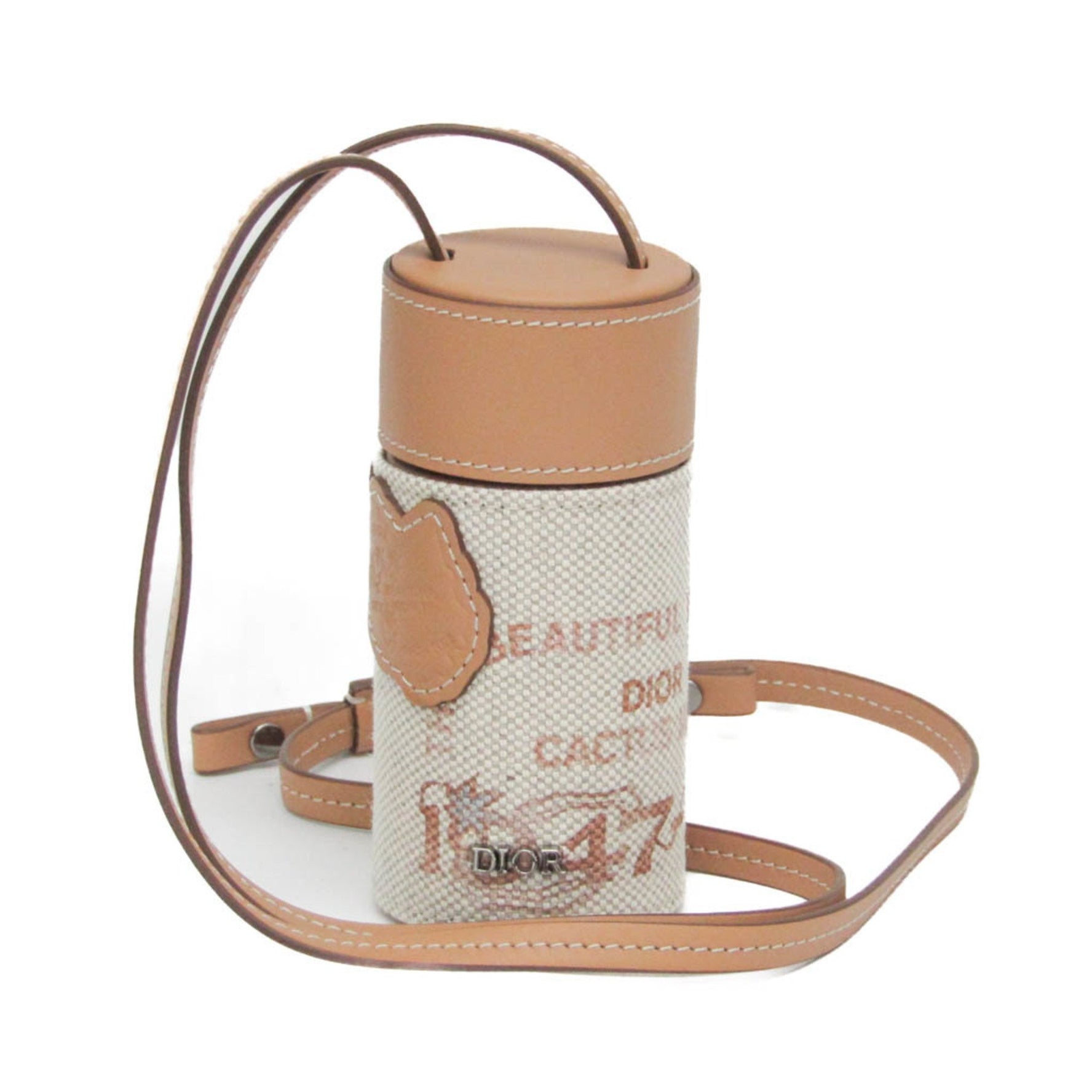 Christian Dior Dior X CACTUS JACK Nano Roller Pouch Leather,Canvas Pouch,Shoulder Bag Beige,Brown