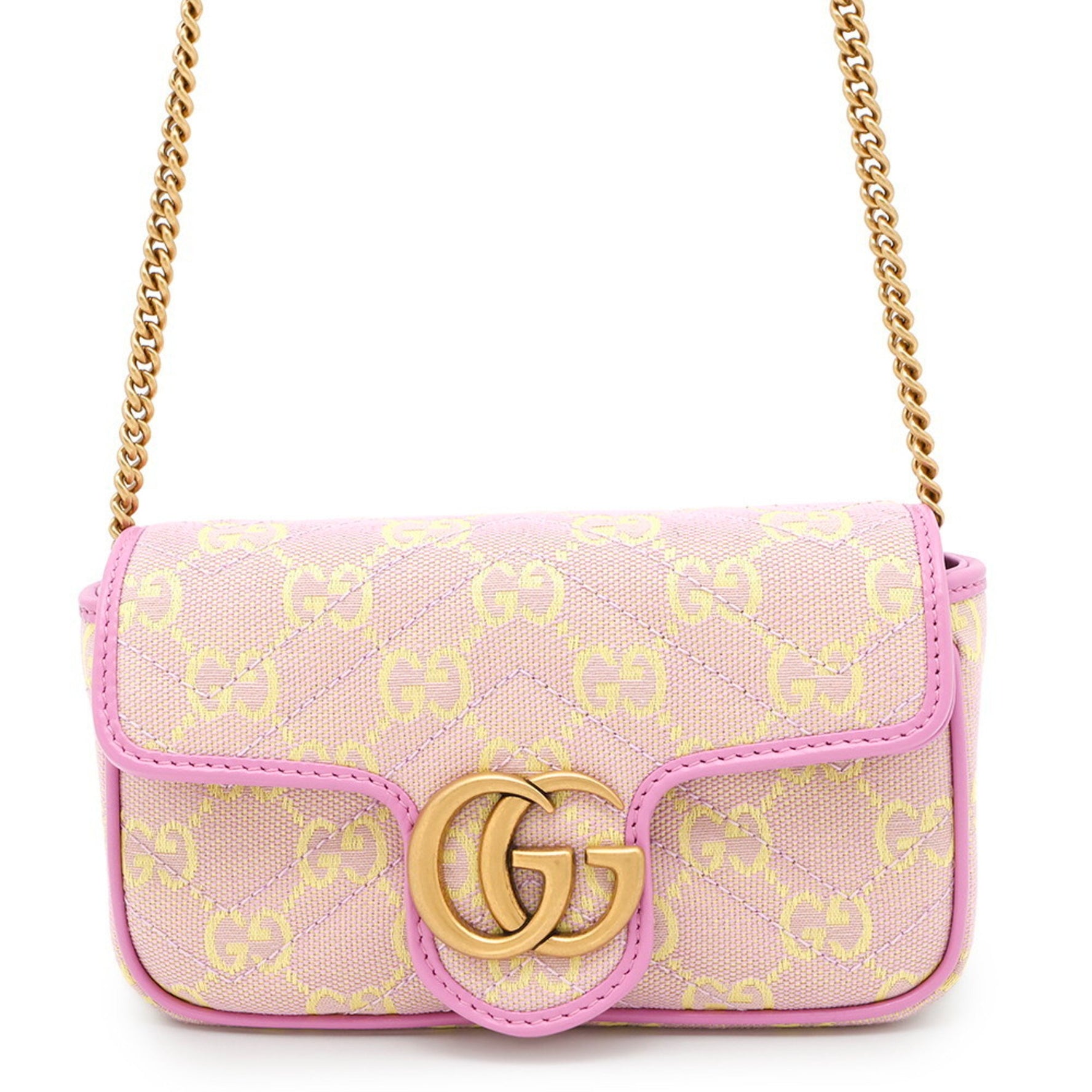 Gucci Chain Shoulder Bag GG Super Mini Canvas