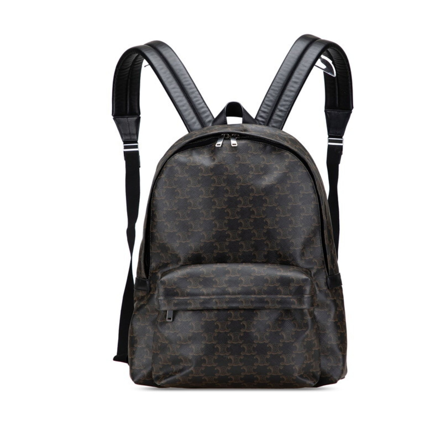 Celine Triomphe Backpack in Black and Brown Leather
