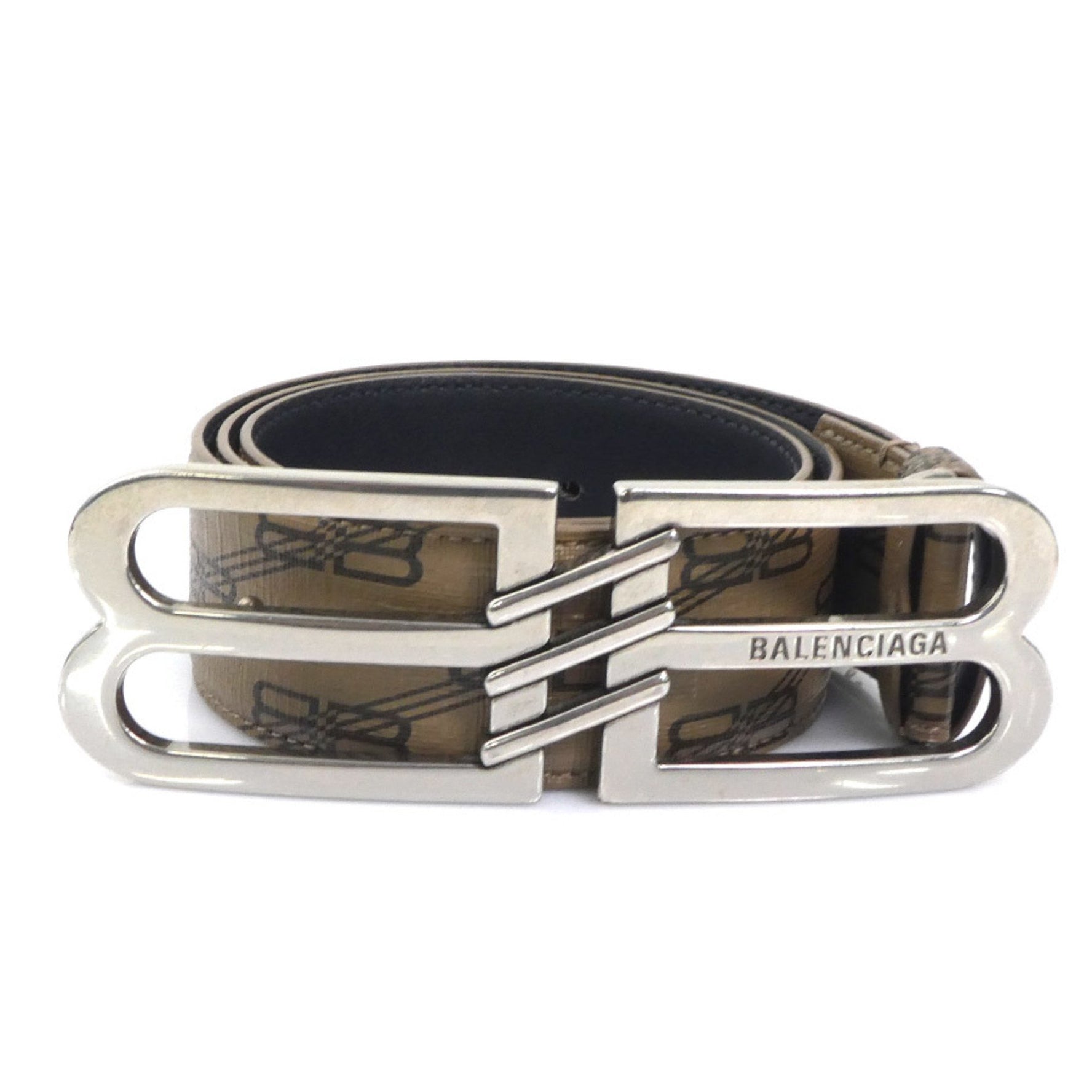 Balenciaga BALENCIAGA Belt, Coated Canvas, Brown and Black, Men's Women's, 56287k
