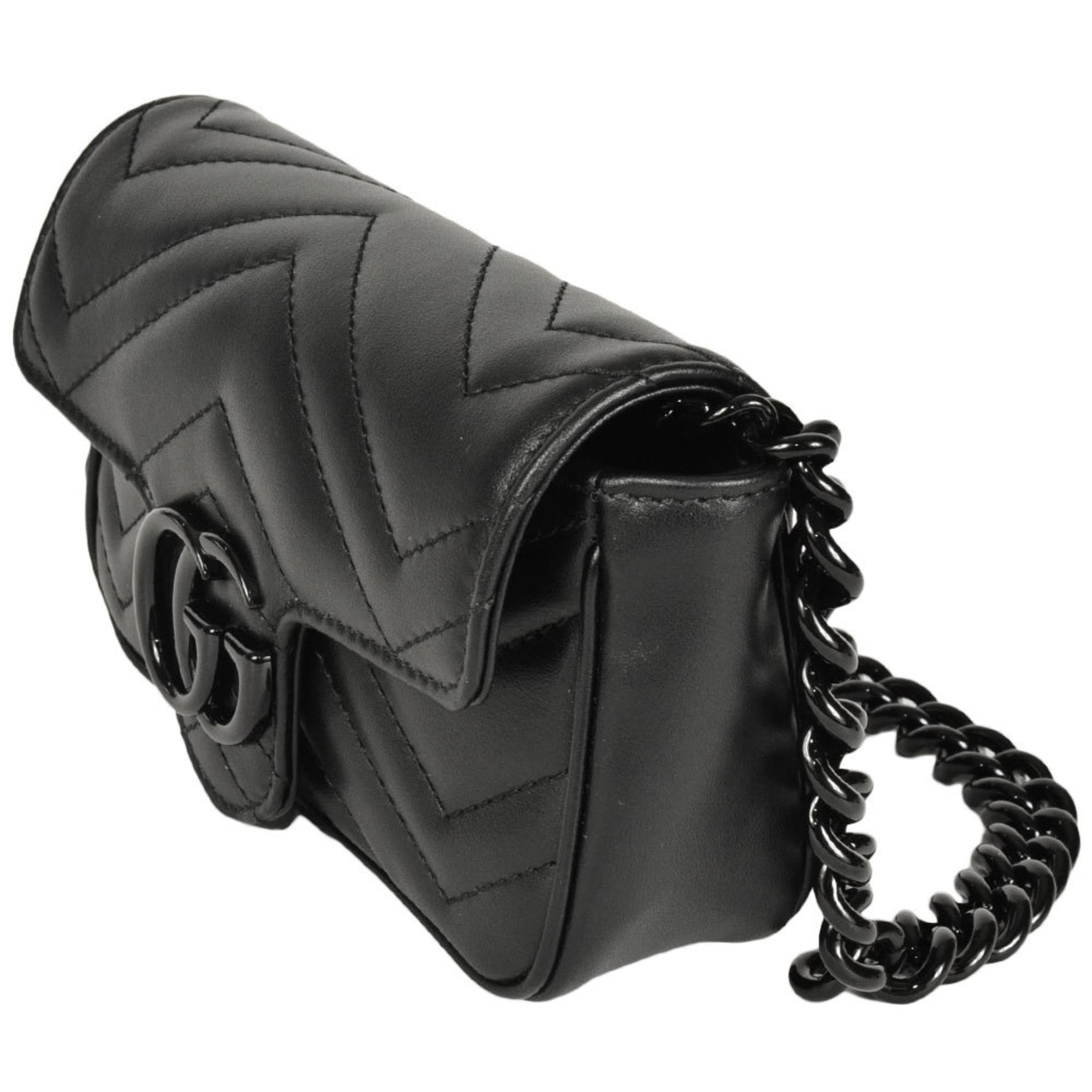 GUCCI GG Marmont Shoulder Bag Leather Chain Belt