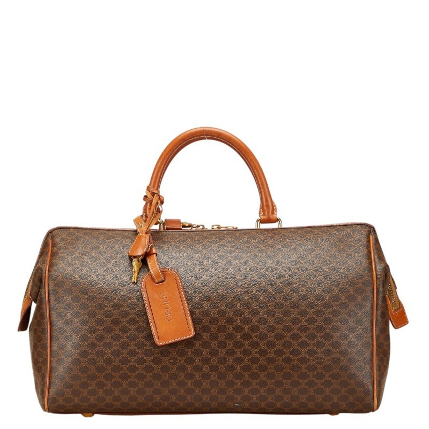 Celine Macadam handbag/Boston bag in leather .