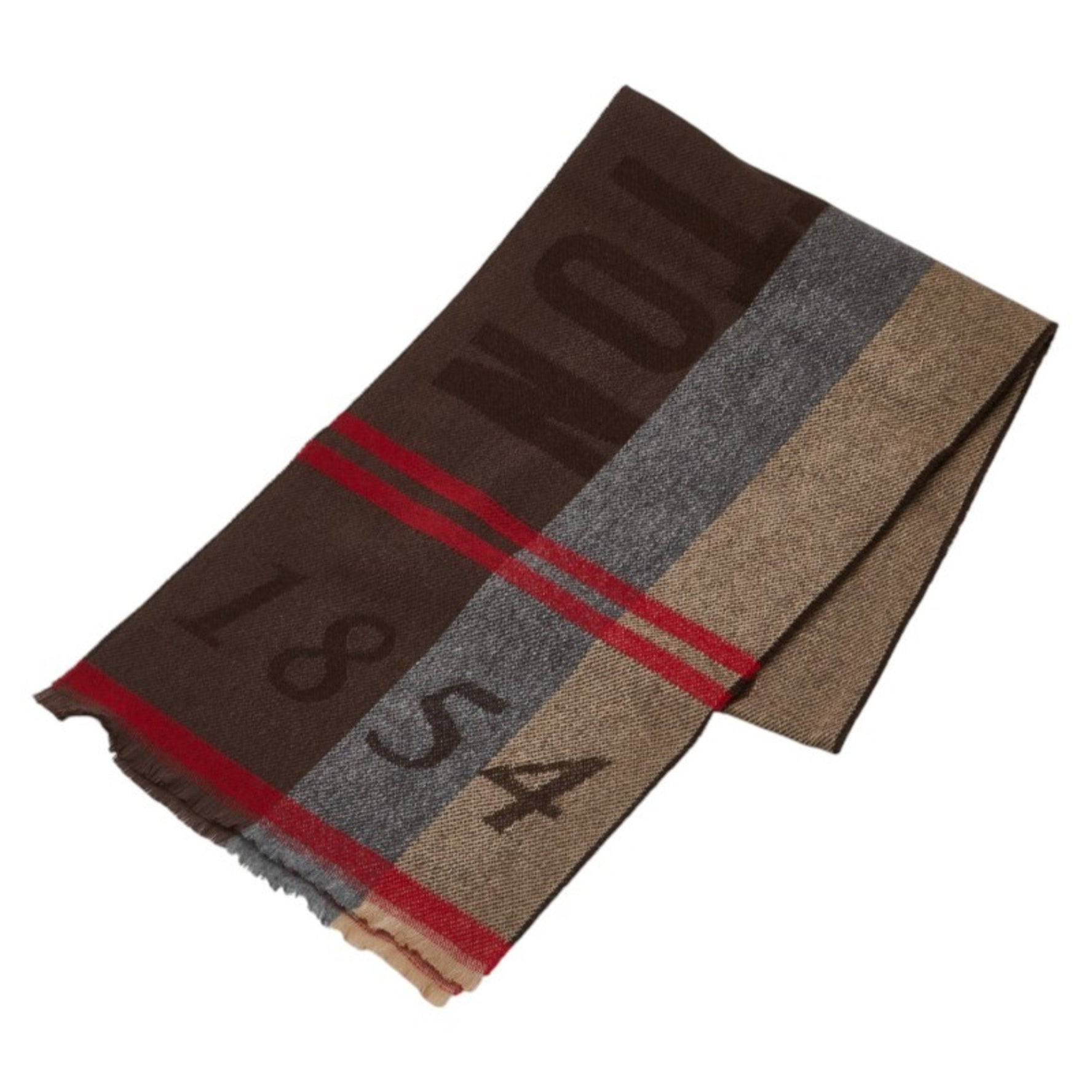 Louis Vuitton Scarf Brown Multicolor Wool Cashmere