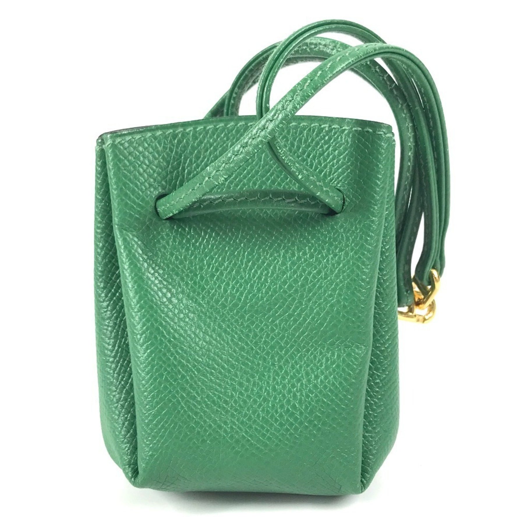 HERMES Vespa Drawstring Pouch, Leather, Men's/Women's