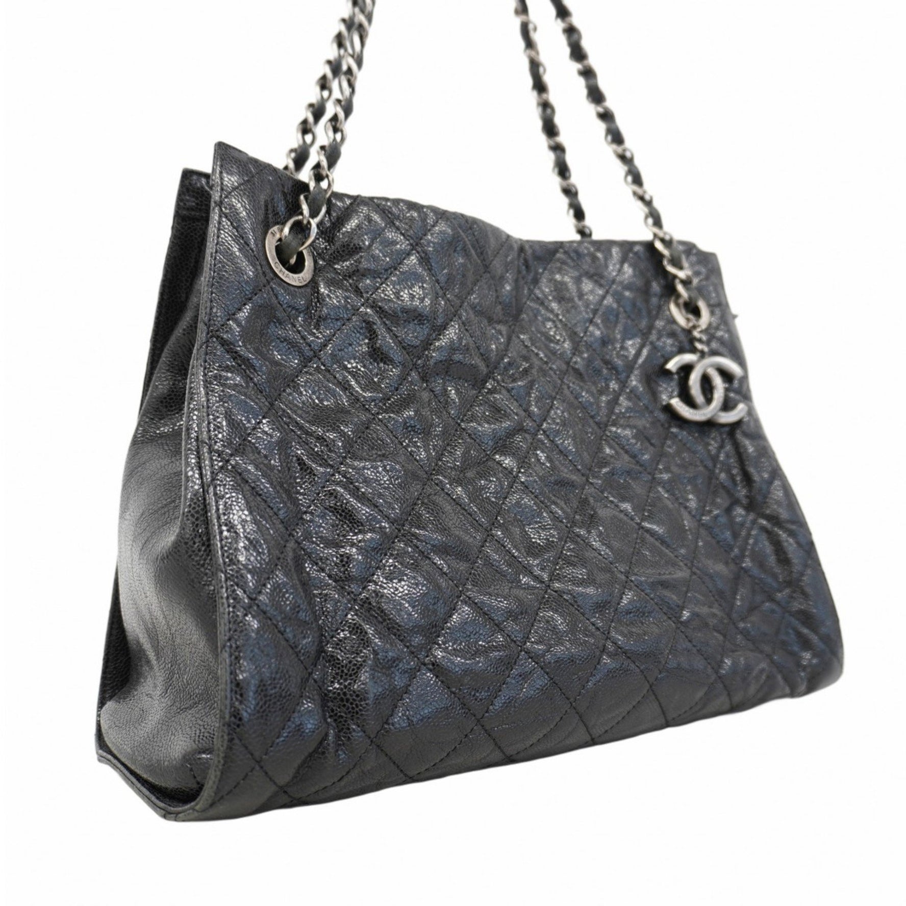 Chanel Matelasse Caviar Leather Tote Bag with Chain