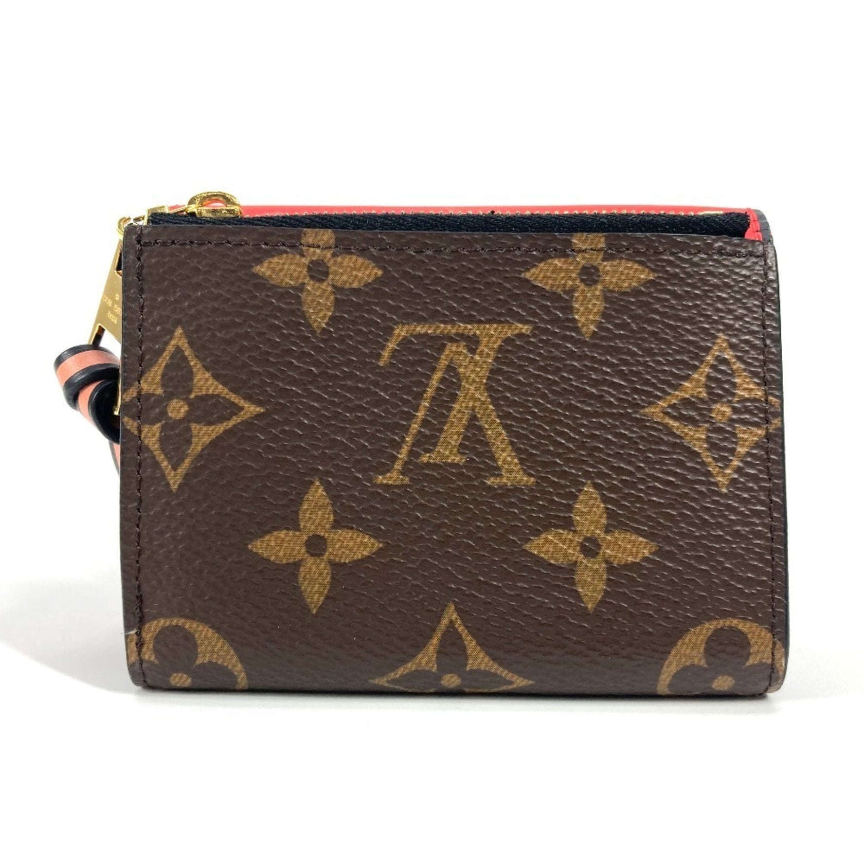 Louis Vuitton Monogram Portefeuille Tuileries Compact Wallet Tri-fold Canvas Leather Red