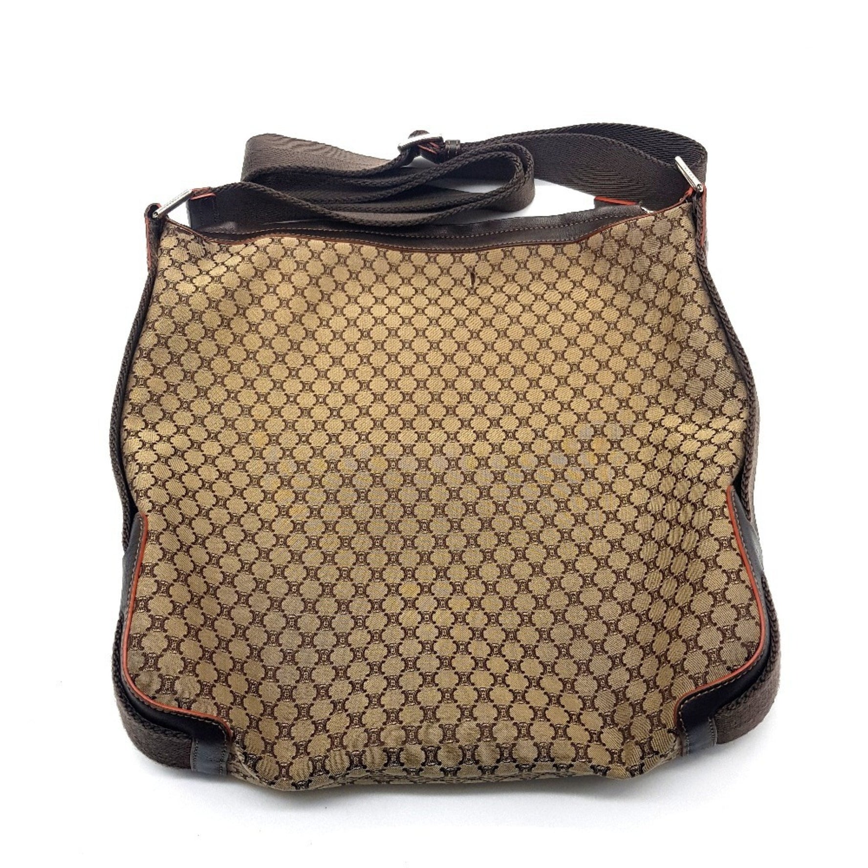 CELINE Macadam All-Over Print Shoulder Bag, Crossbody Messenger Canvas/Leather